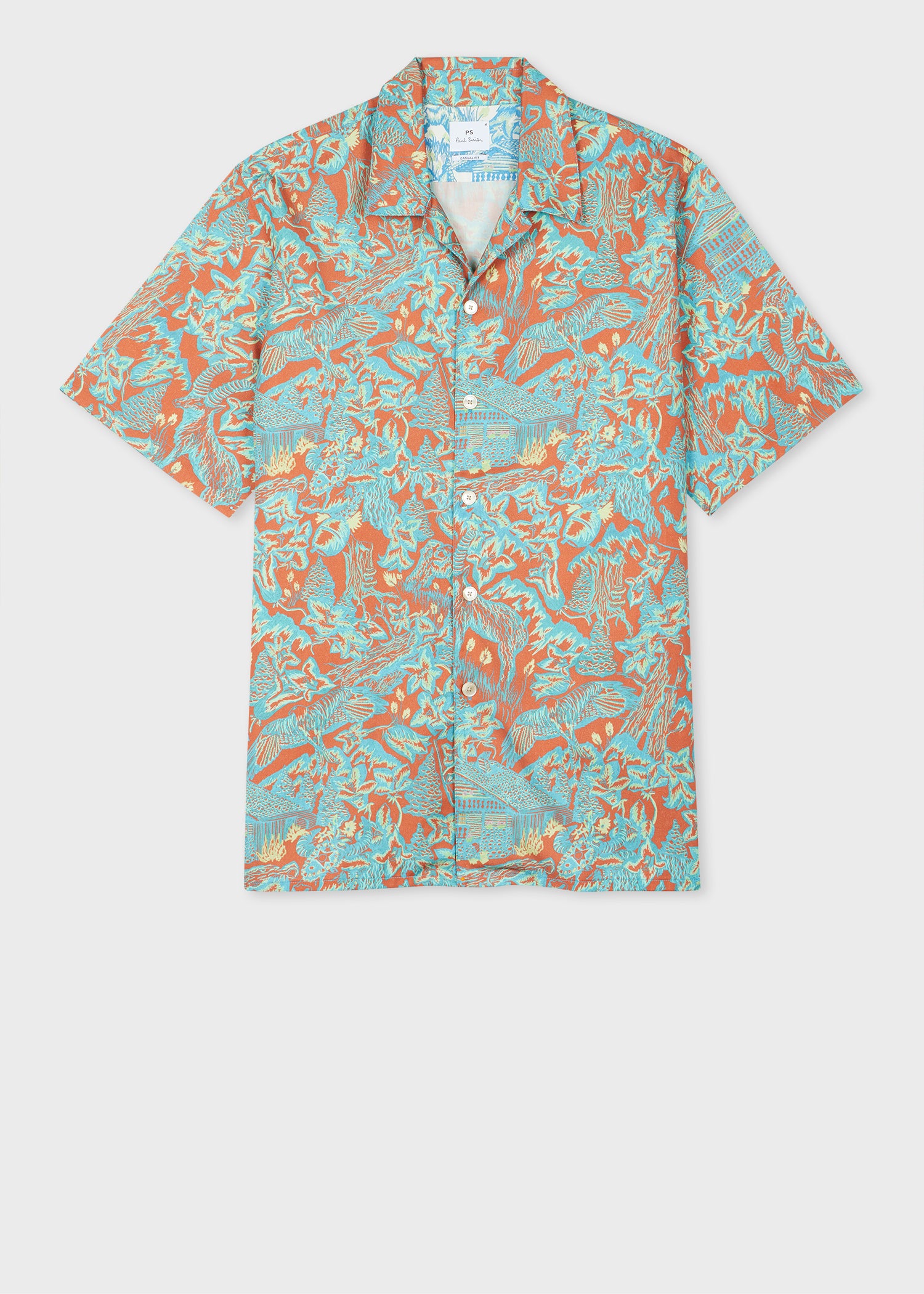 Casual Fit Chalet Print Shirt Dark Rust
