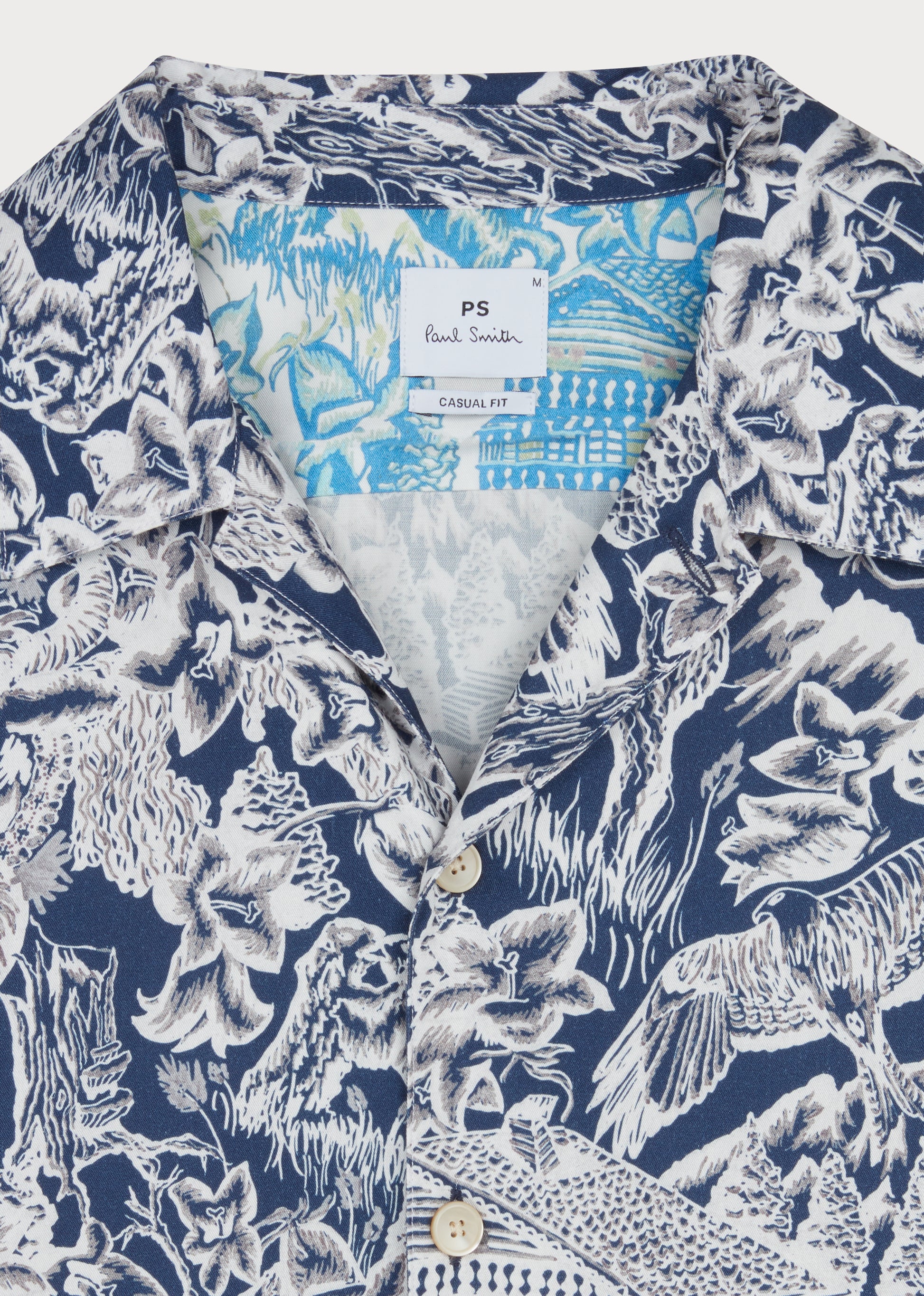 Casual Fit Chalet Print Shirt Dark Navy