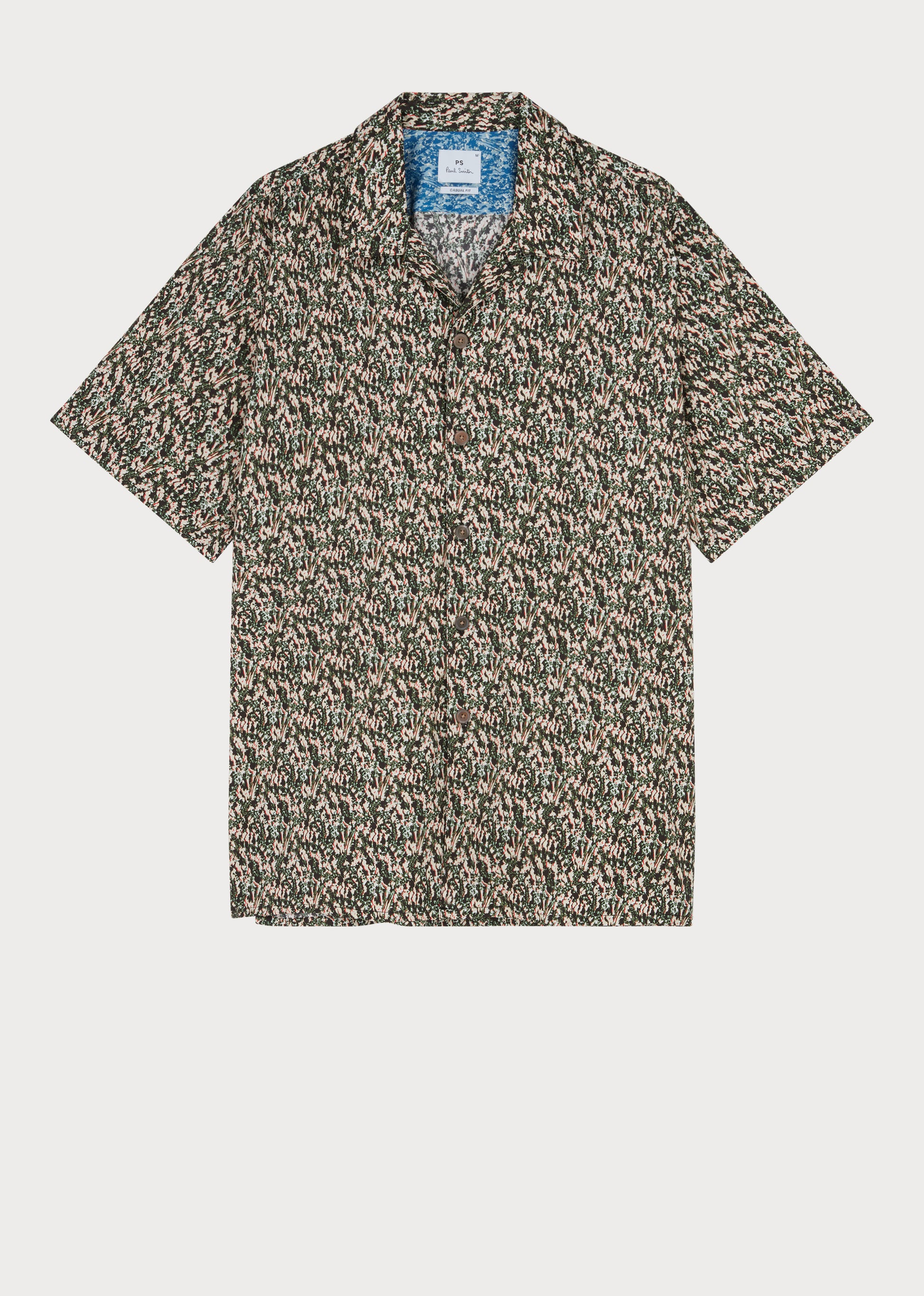 Casual Fit Floral Print Shirt Olive