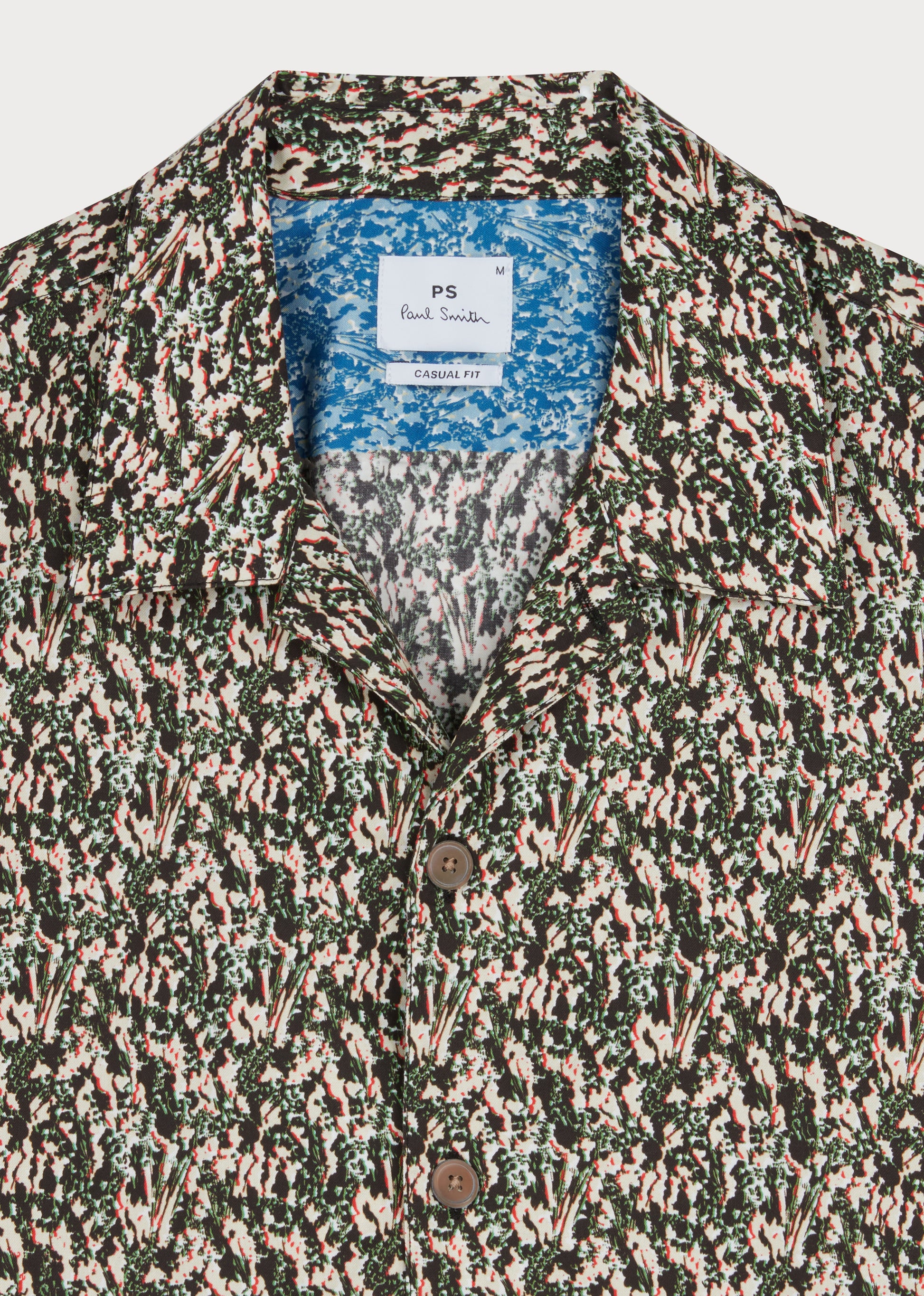 Casual Fit Floral Print Shirt Olive