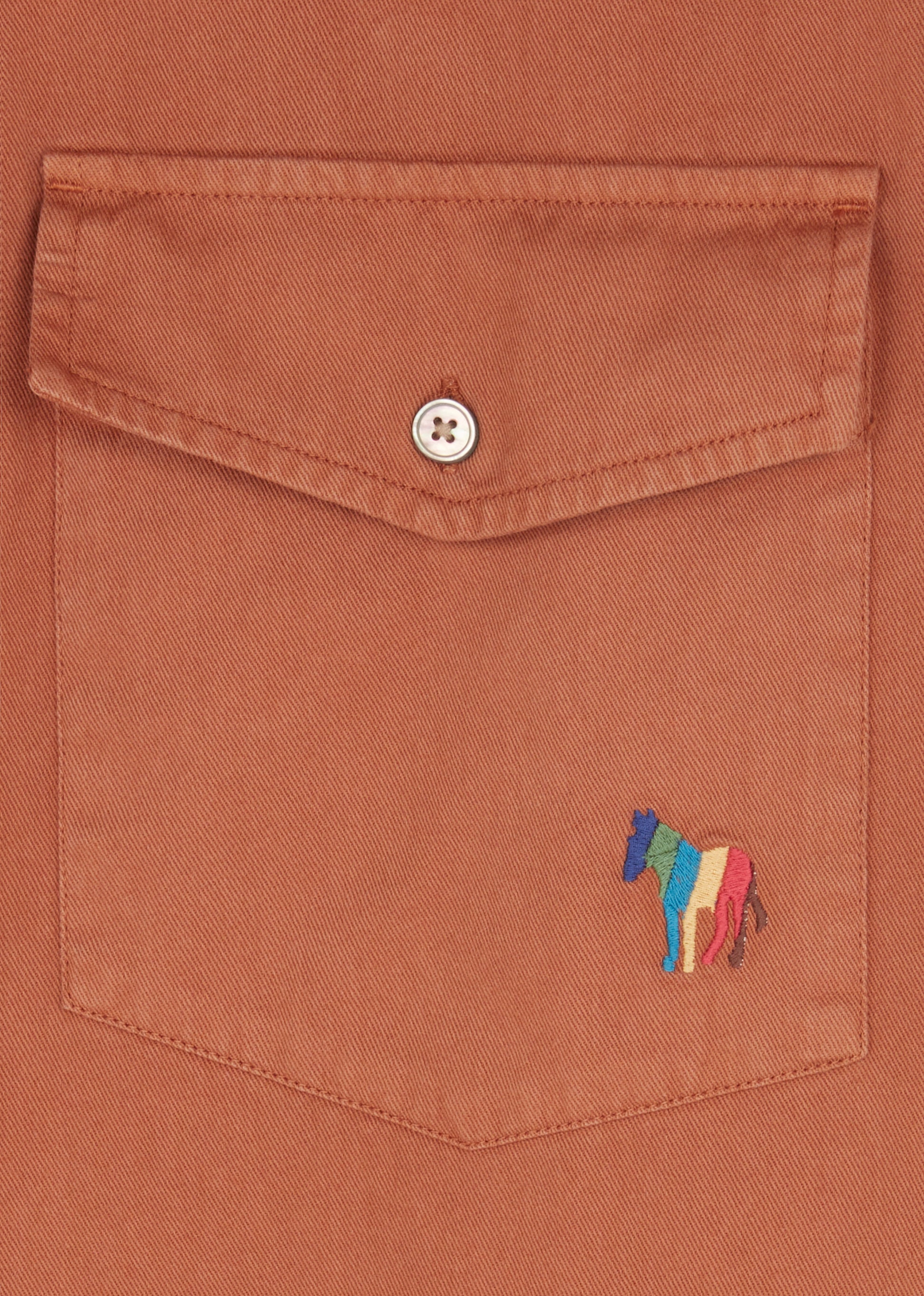 Casual Fit Shirt Jacket Terracotta