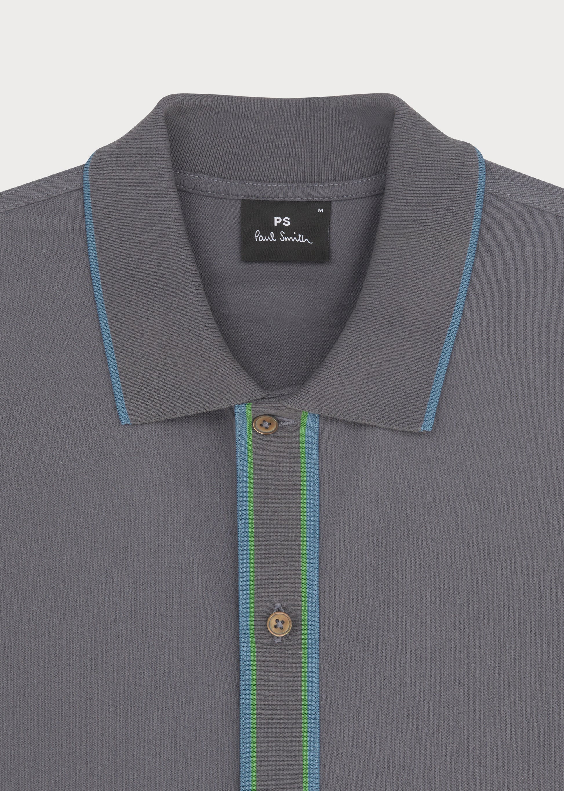 Regular Short Sleeve Button Front Polo Anthracite