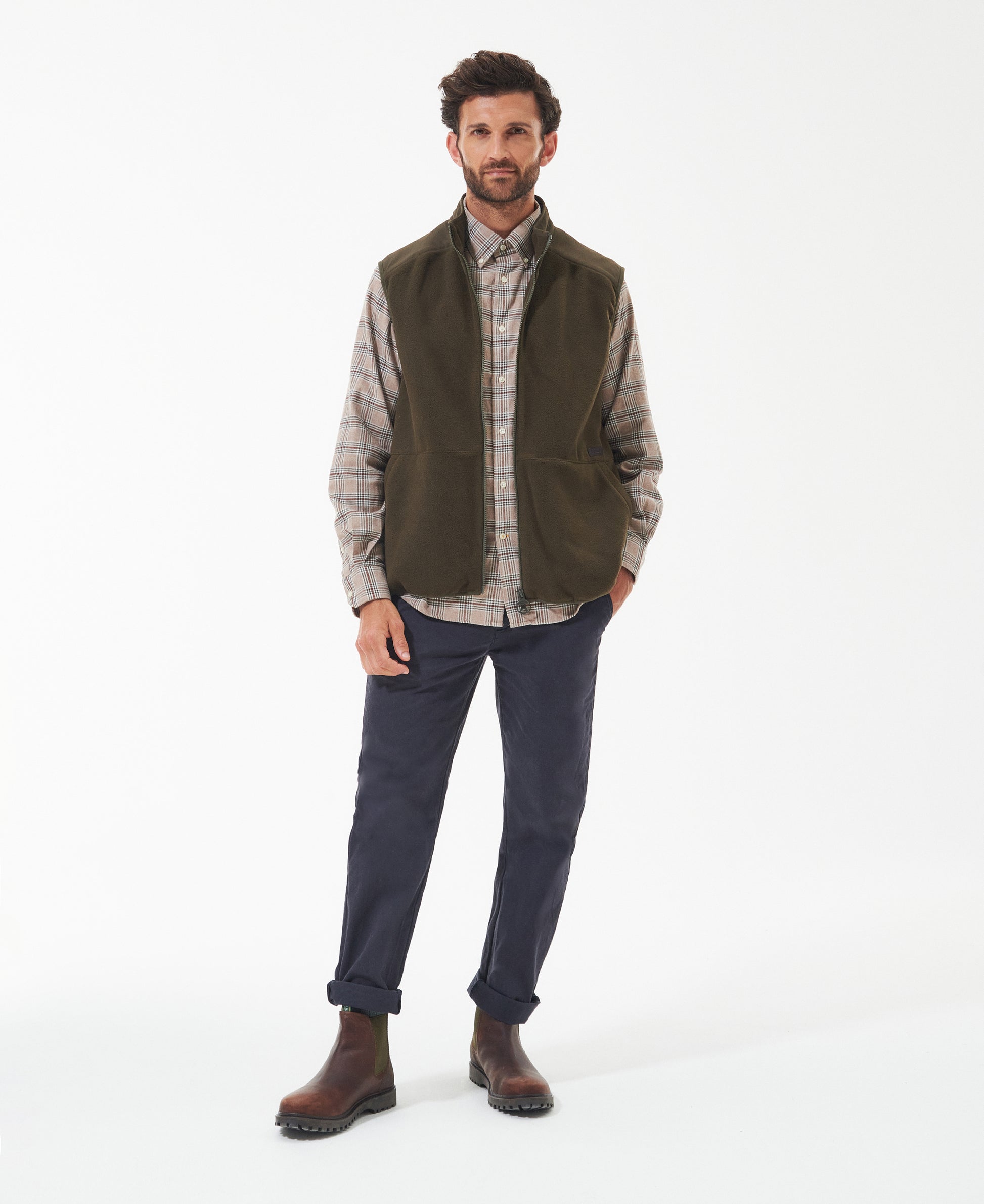 Country Fleece Gilet Olive