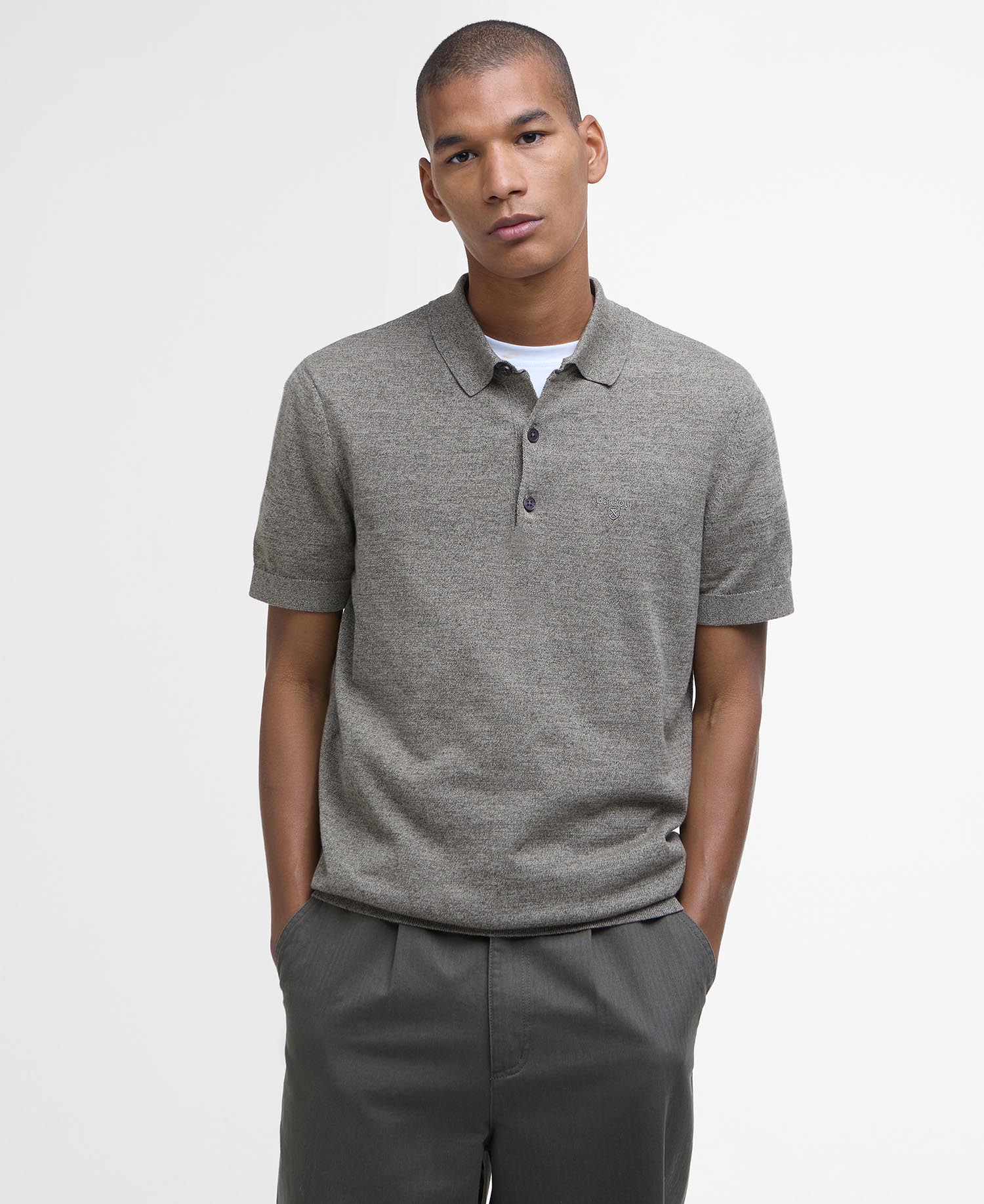 Buston Knit Polo Grey