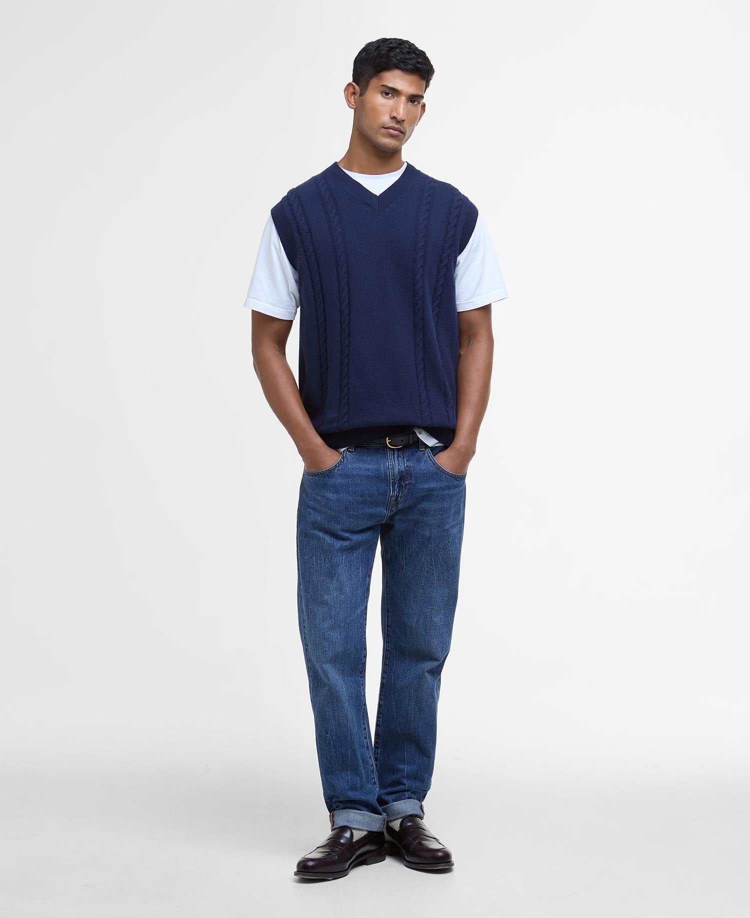Navar Knitted Vest Navy