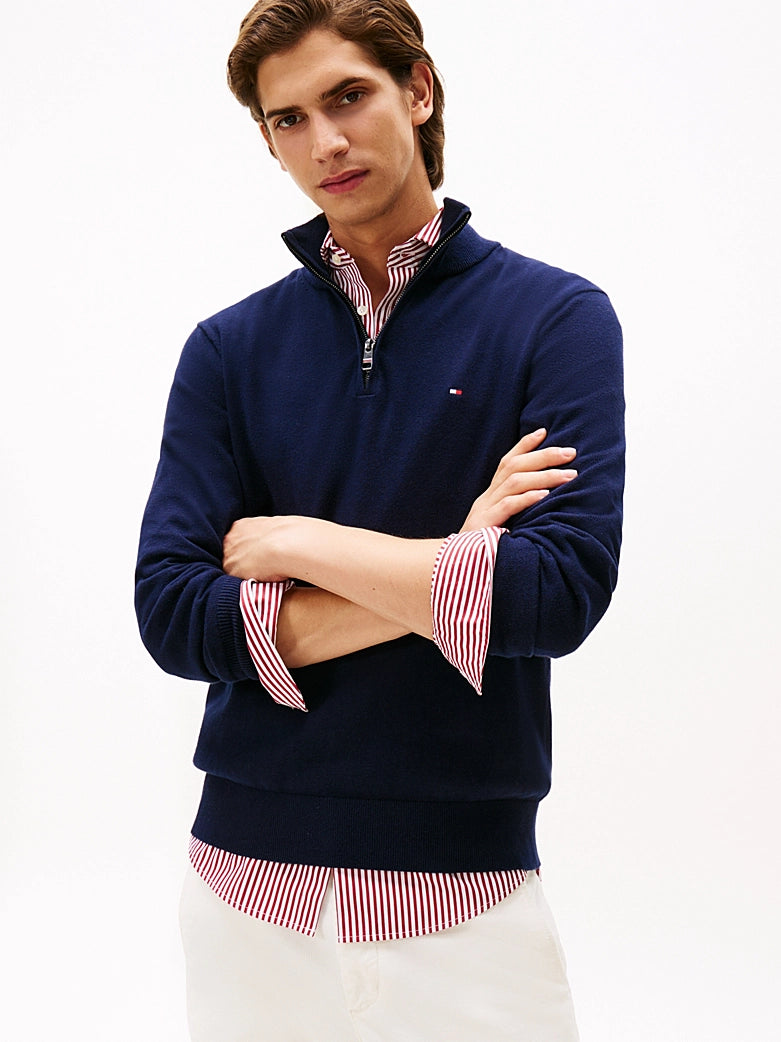 Half Zip Jumper with Cashmere
