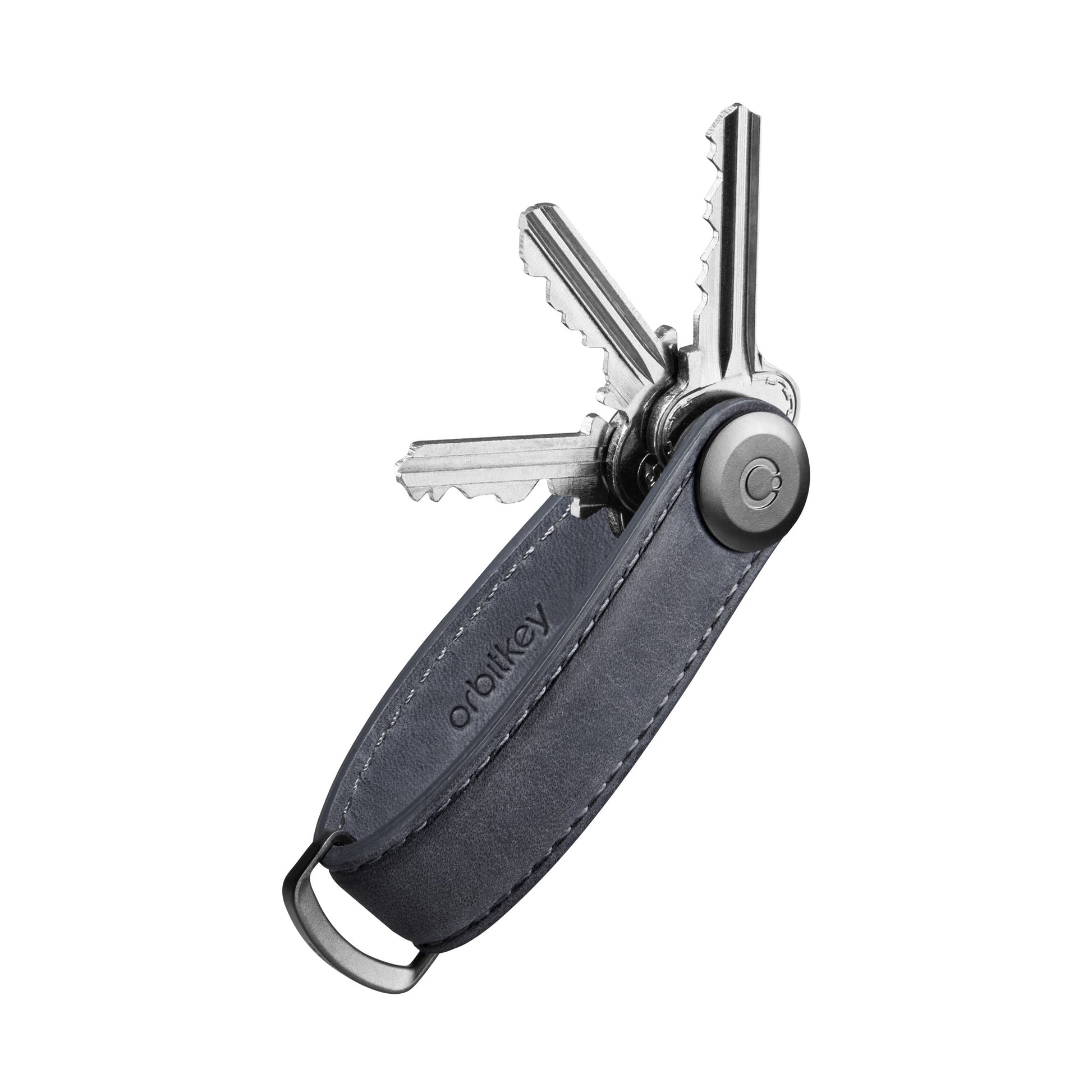 Key Organiser Crazy Horse Leather Steel Grey