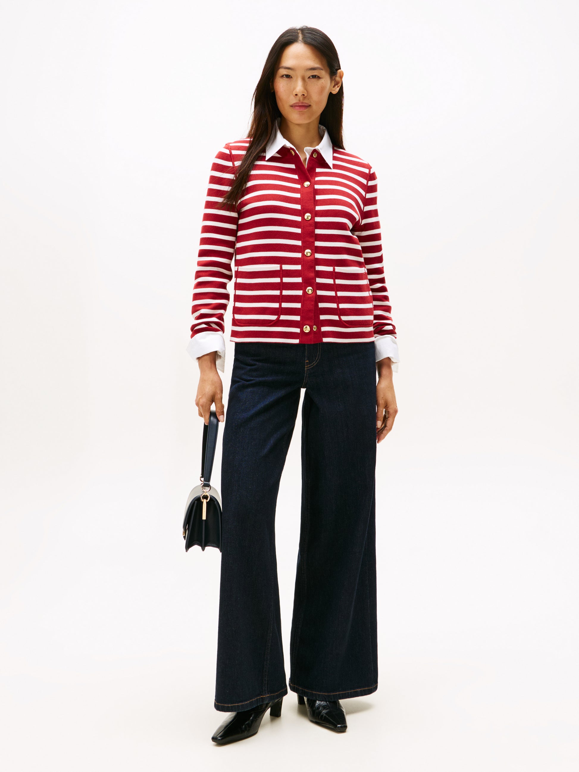 Jersey Reversible Long Sleeve Cardigan Regatta Red / Ivory