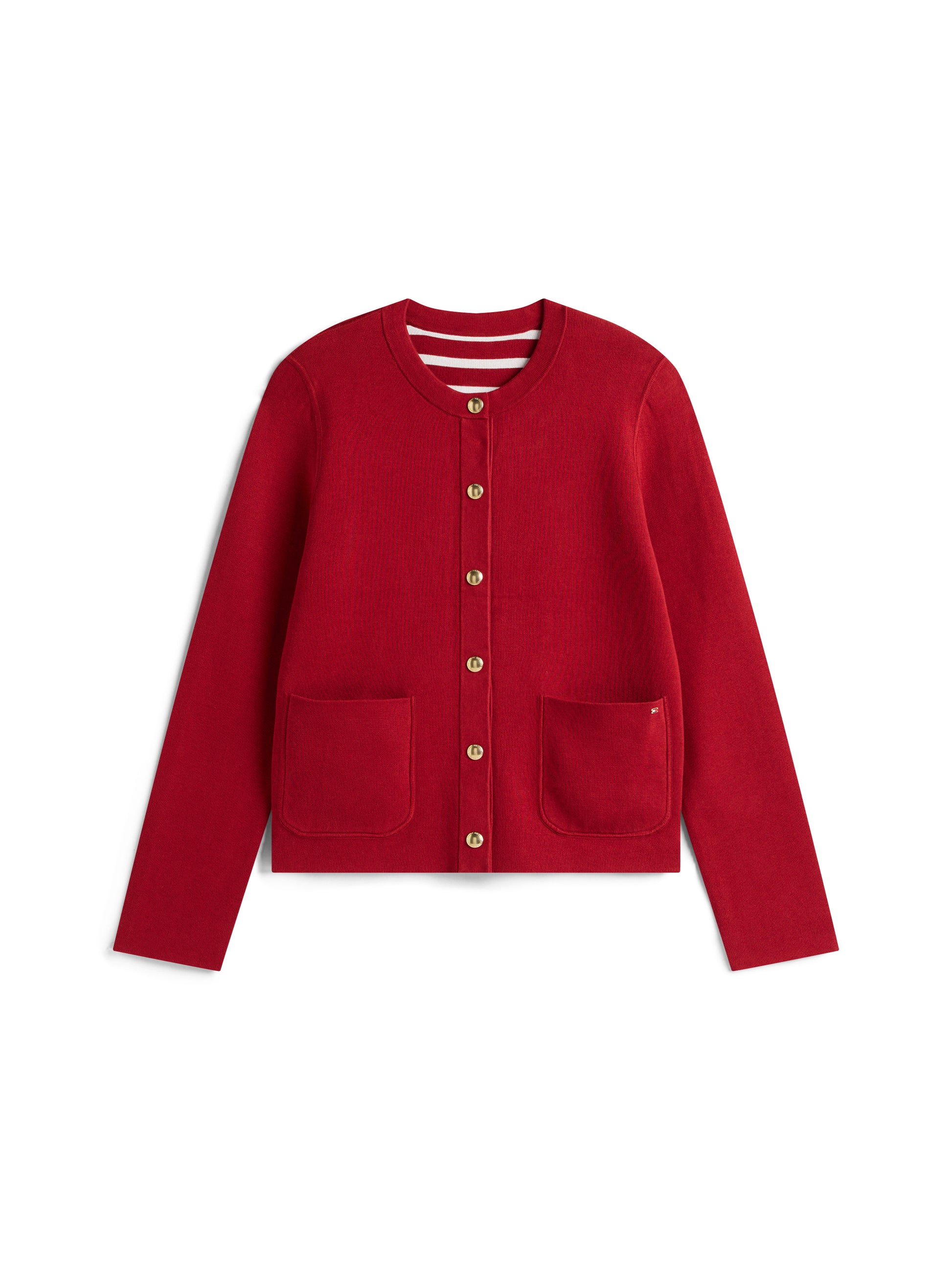 Jersey Reversible Long Sleeve Cardigan Regatta Red / Ivory