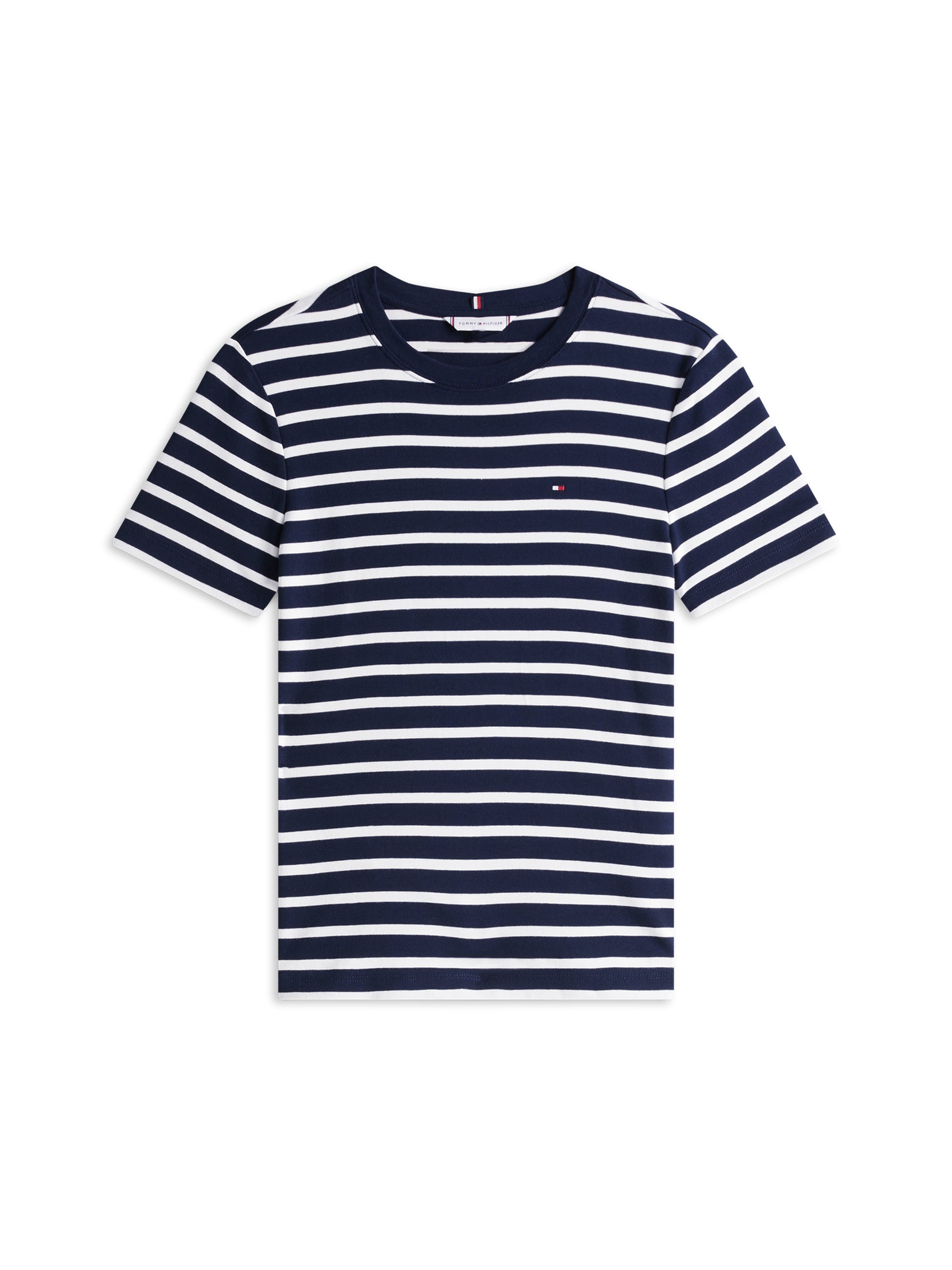 Crew Neck Slim Fit T-Shirt Dark Night / Ecru