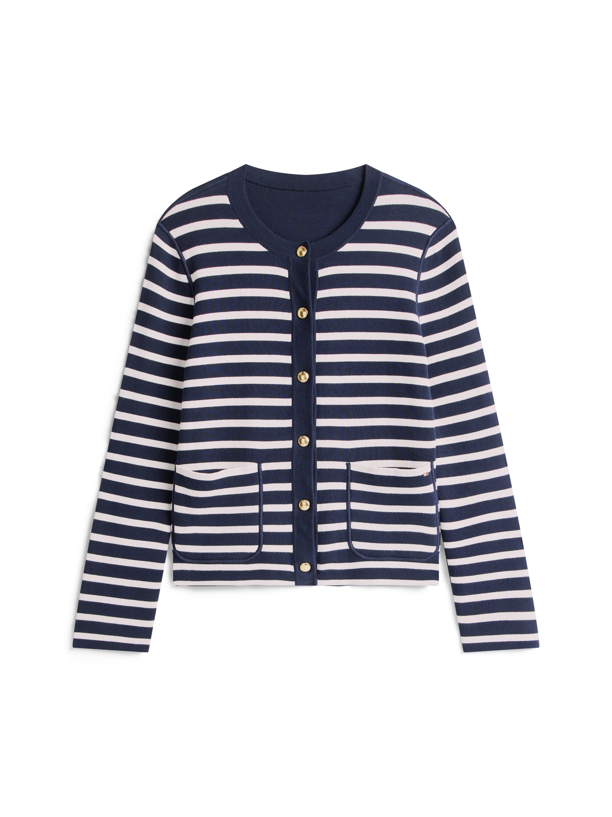 Jersey Reversible Long Sleeve Cardigan Dark Navy