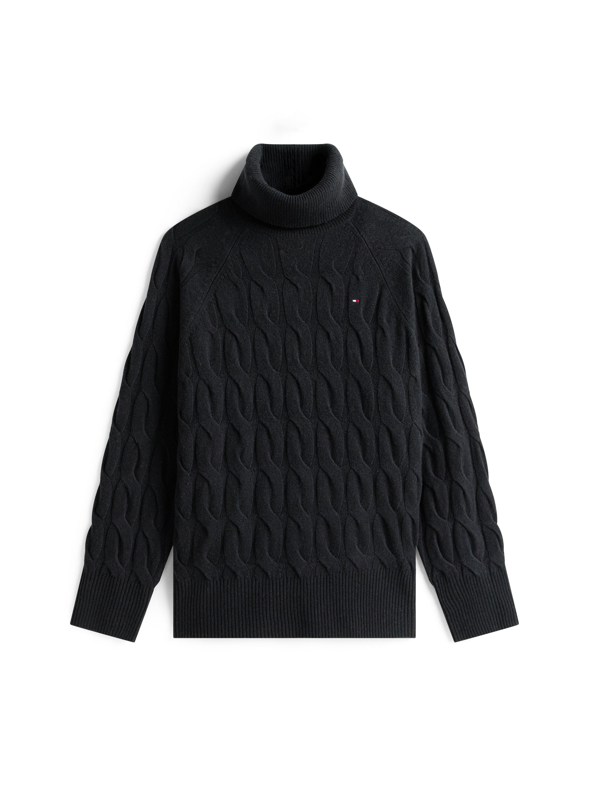 Soft Wool Cable Roll Neck Sweatshirt