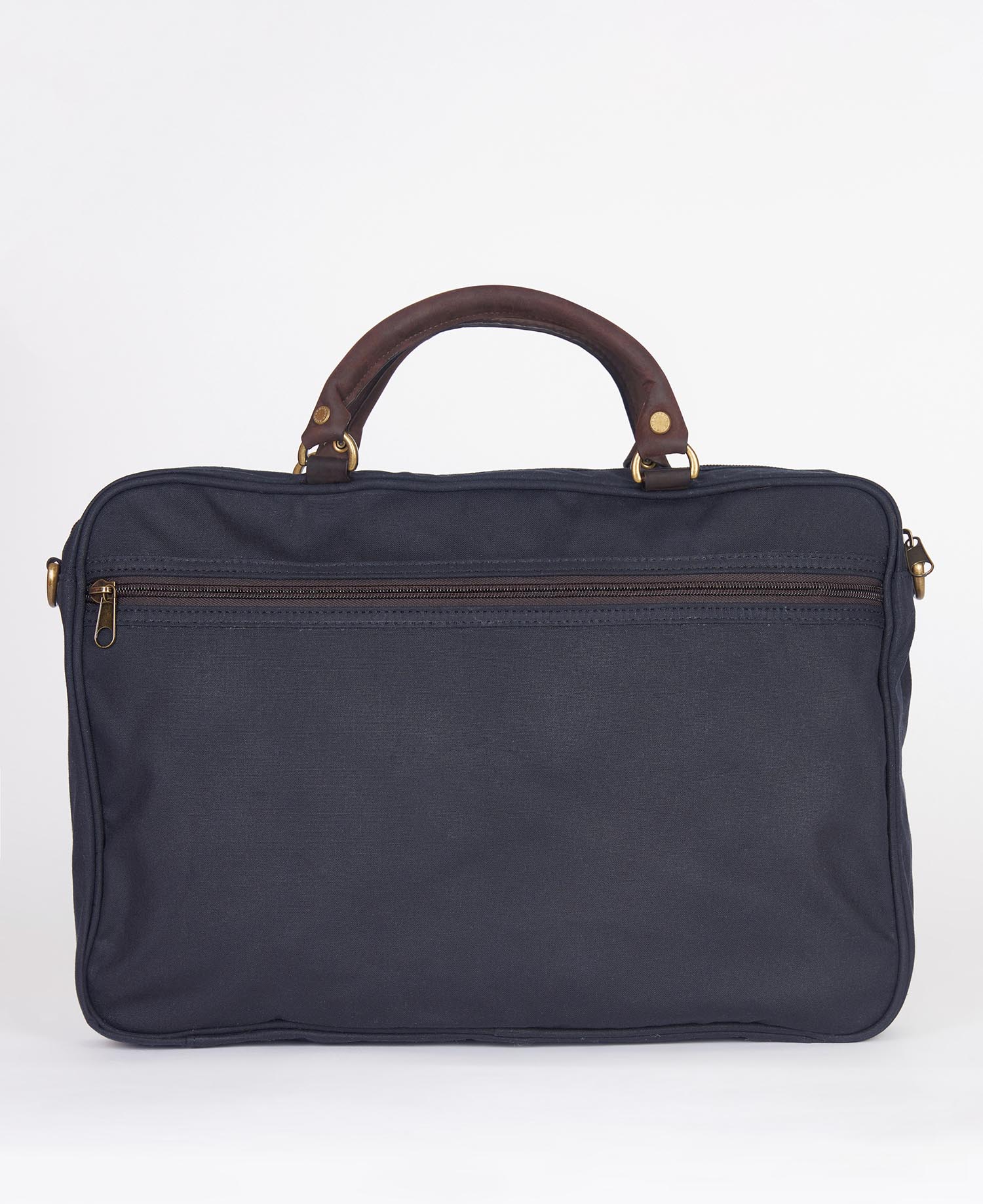 Wax Leather Briefcase - Navy