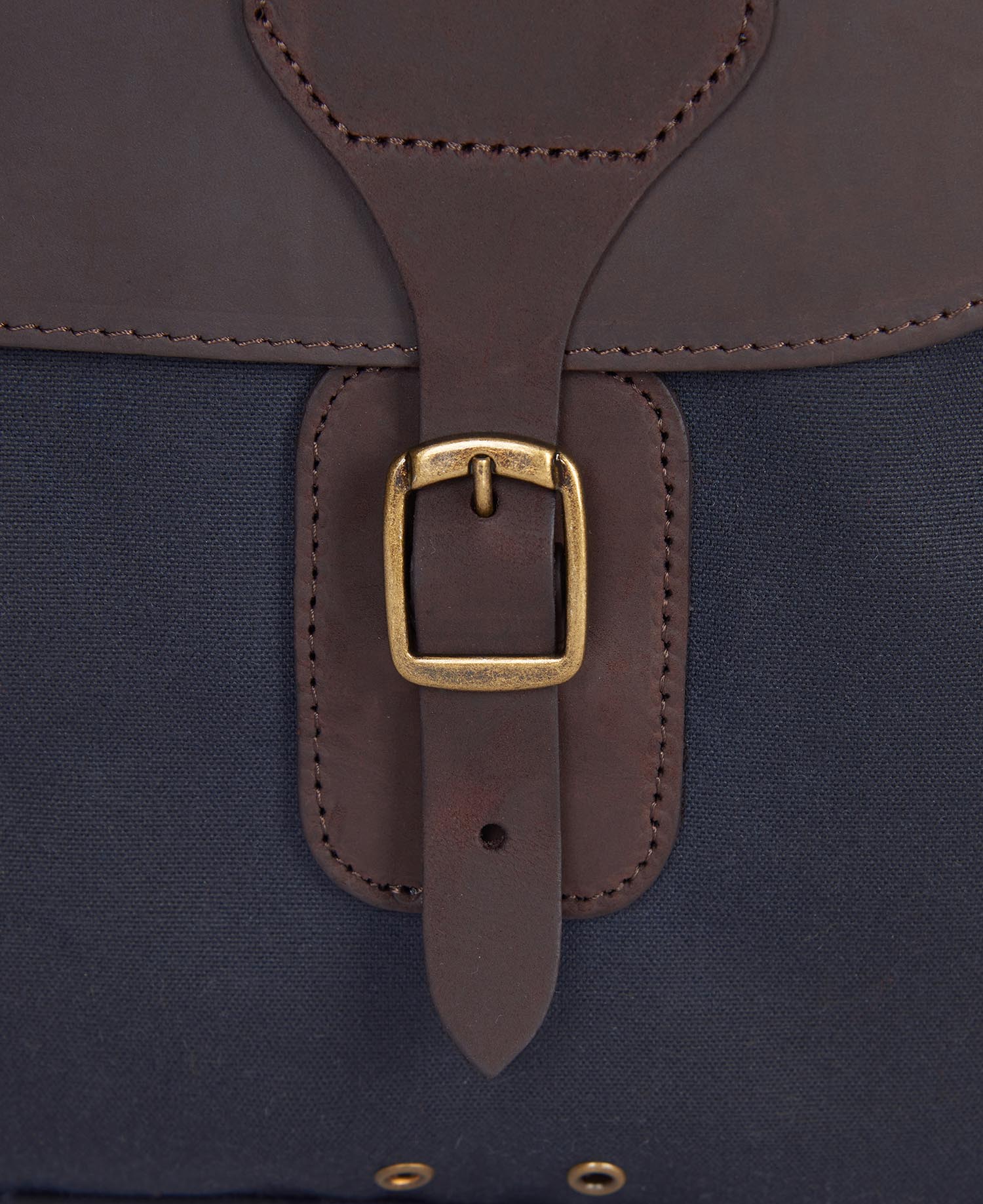 Wax Leather Briefcase - Navy
