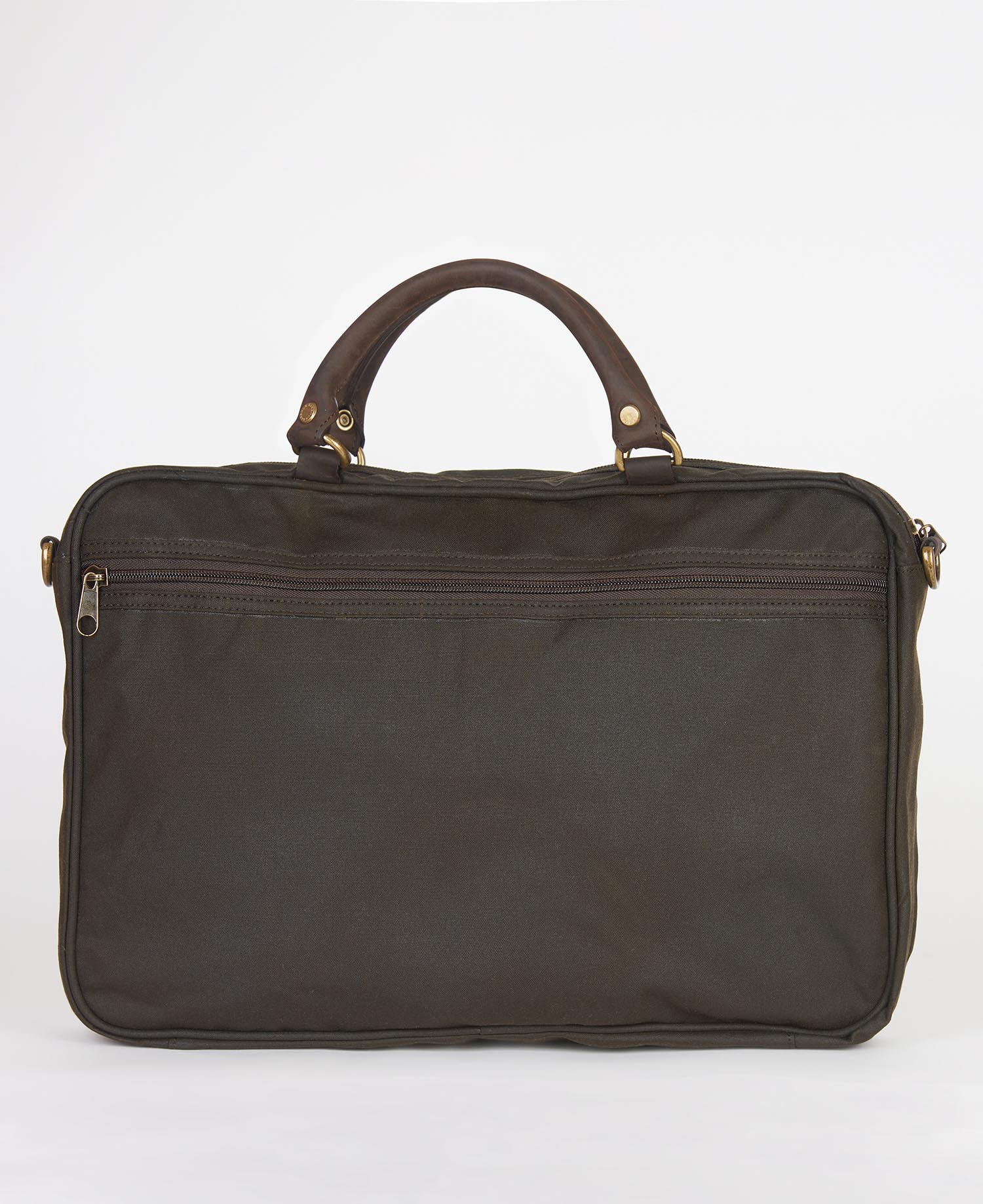 Wax Leather Briefcase - Olive