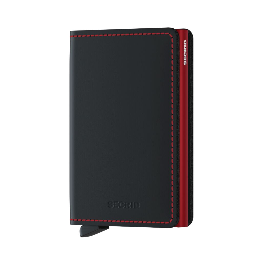 Slim Wallet Matte Black & Red