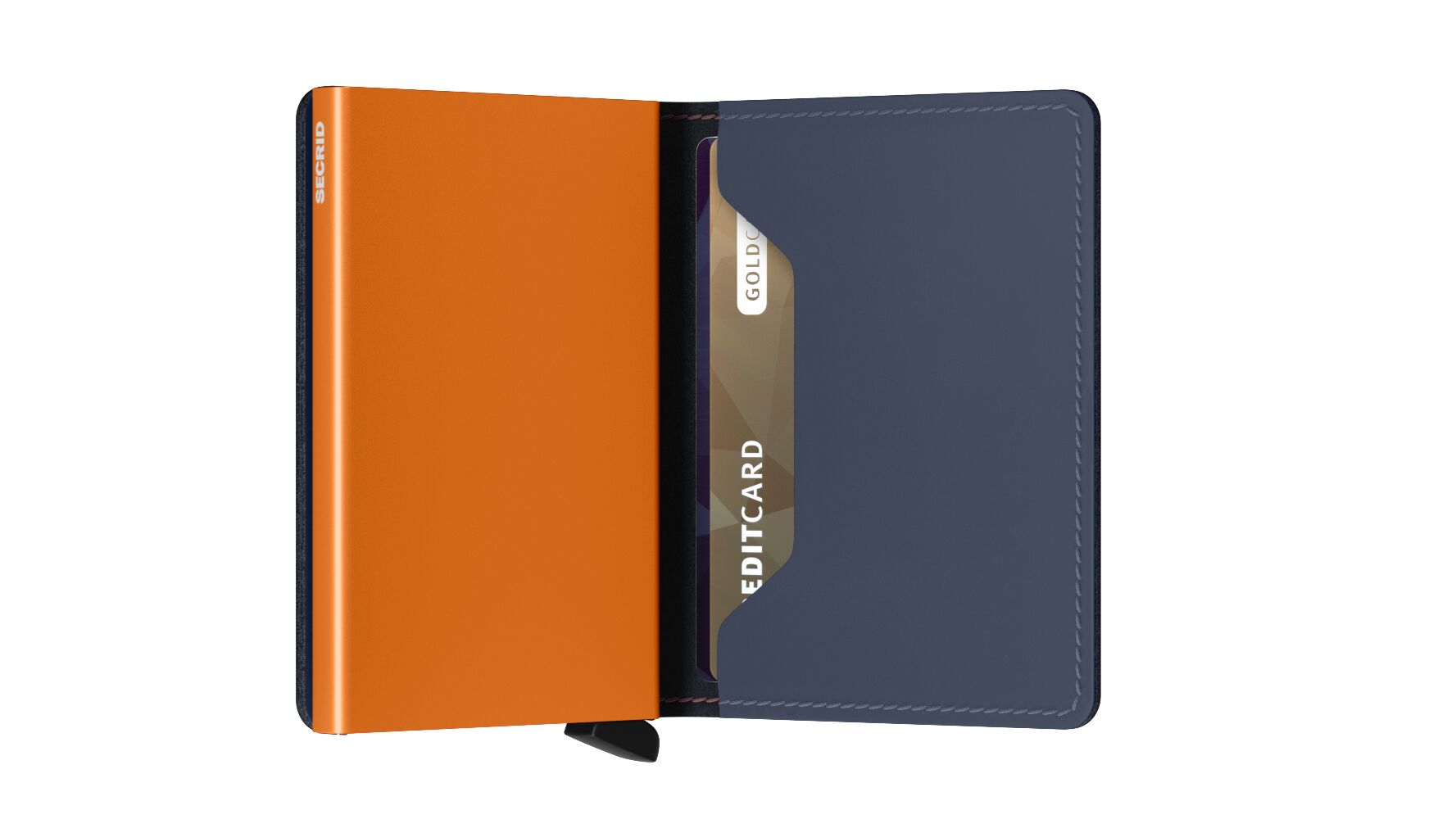 Slim Wallet Matte Night Blue & Orange