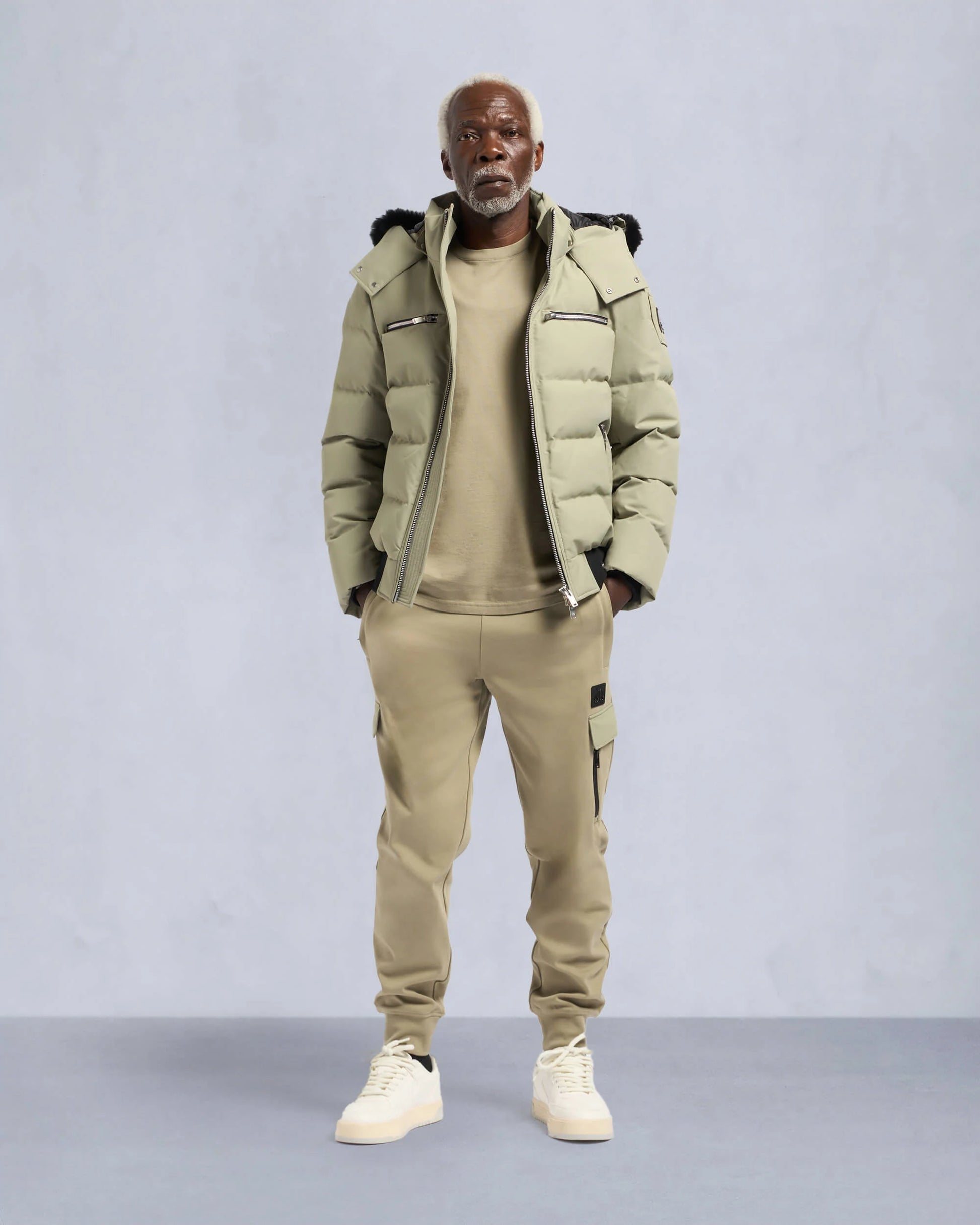 Cloud Shearling Bomber Jacket Sage/Black