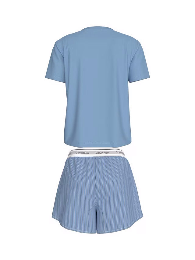 Cotton Poplin Short Sleeve Tee Short Set