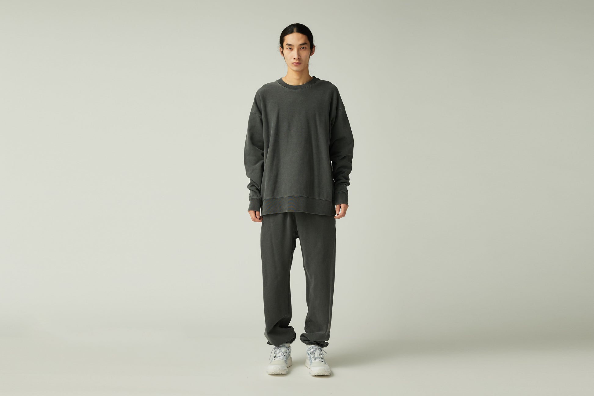 Garment Dyed Pullover Crew Neck Charcoal
