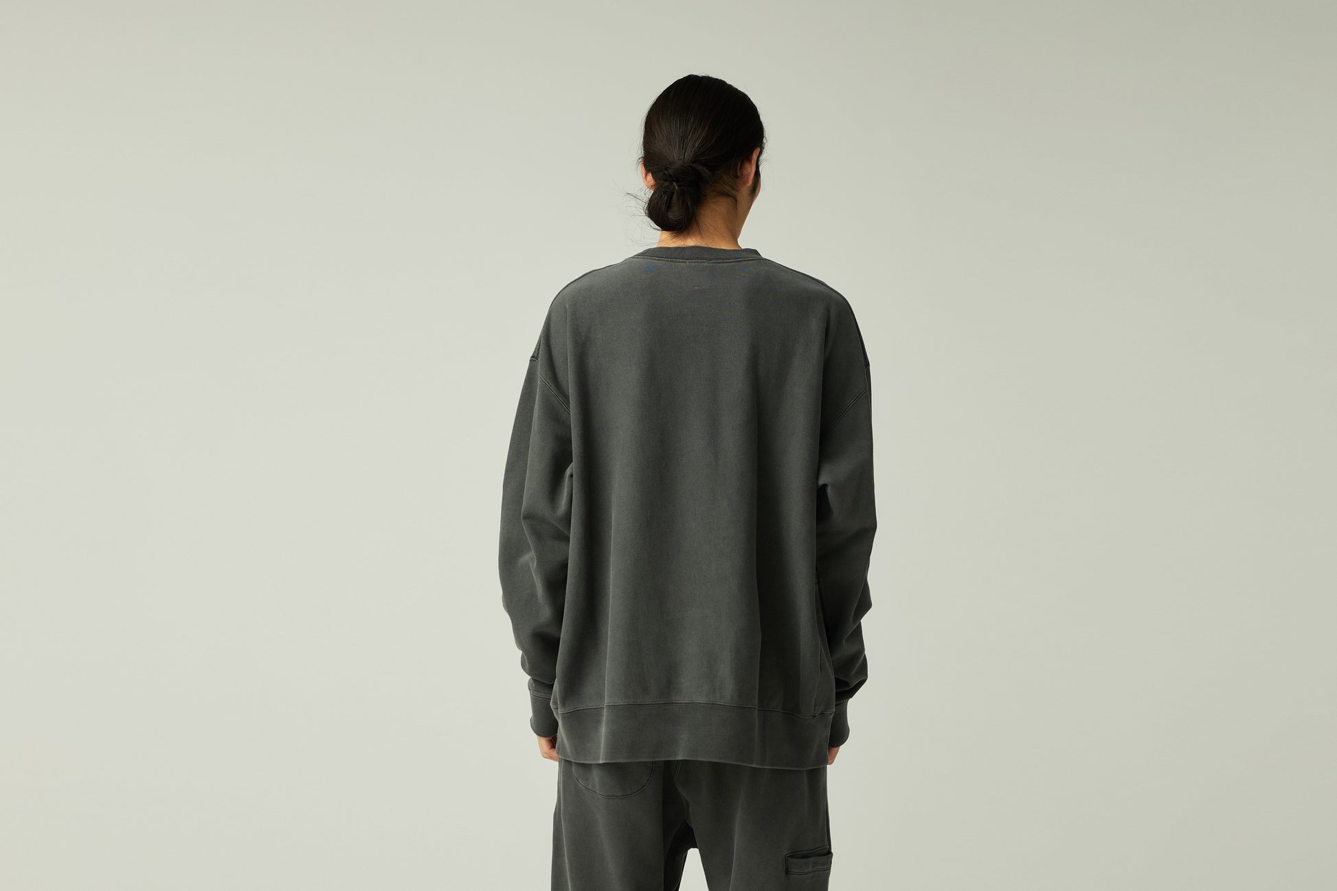 Garment Dyed Pullover Crew Neck Charcoal