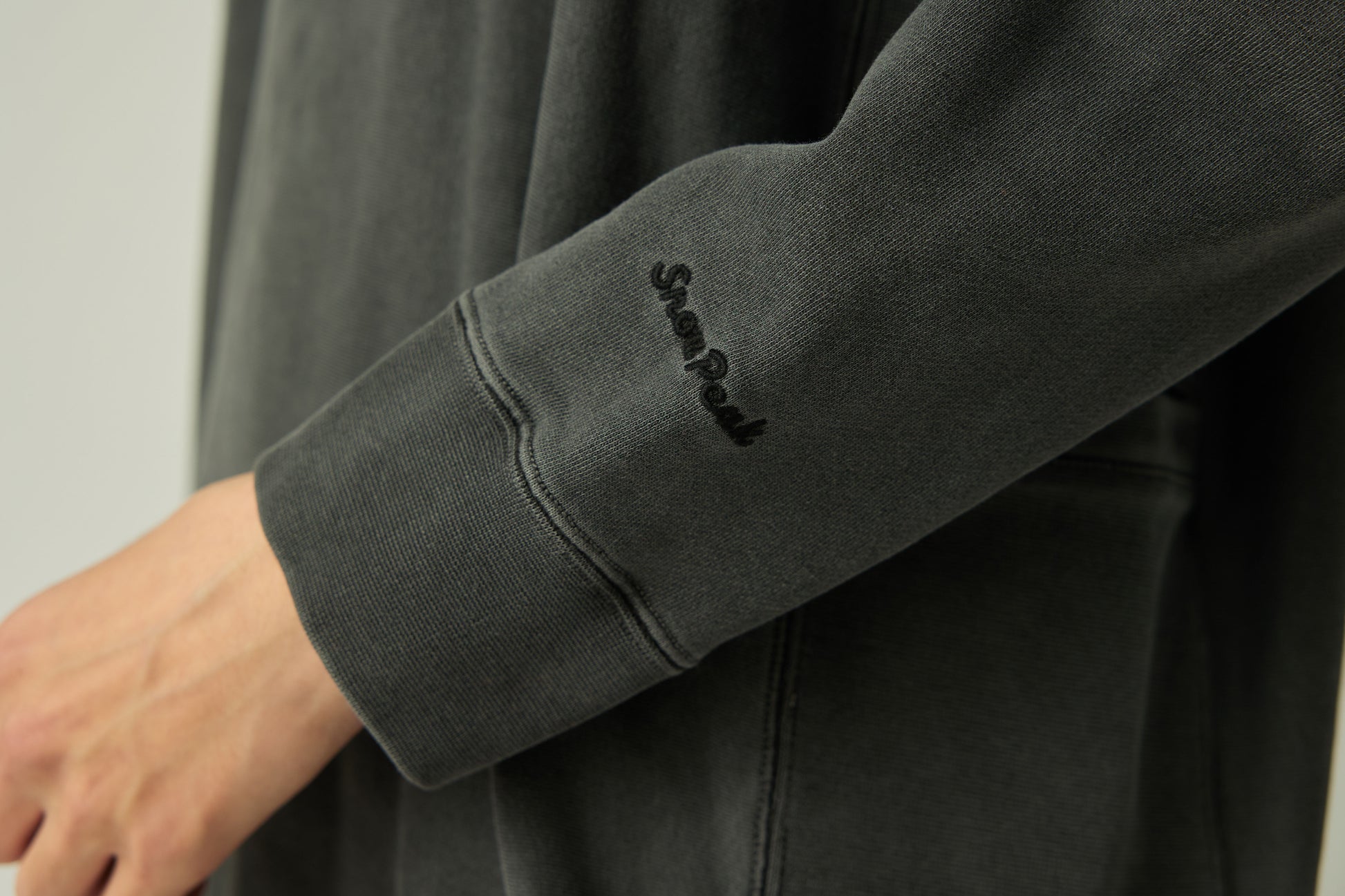 Garment Dyed Pullover Crew Neck Charcoal