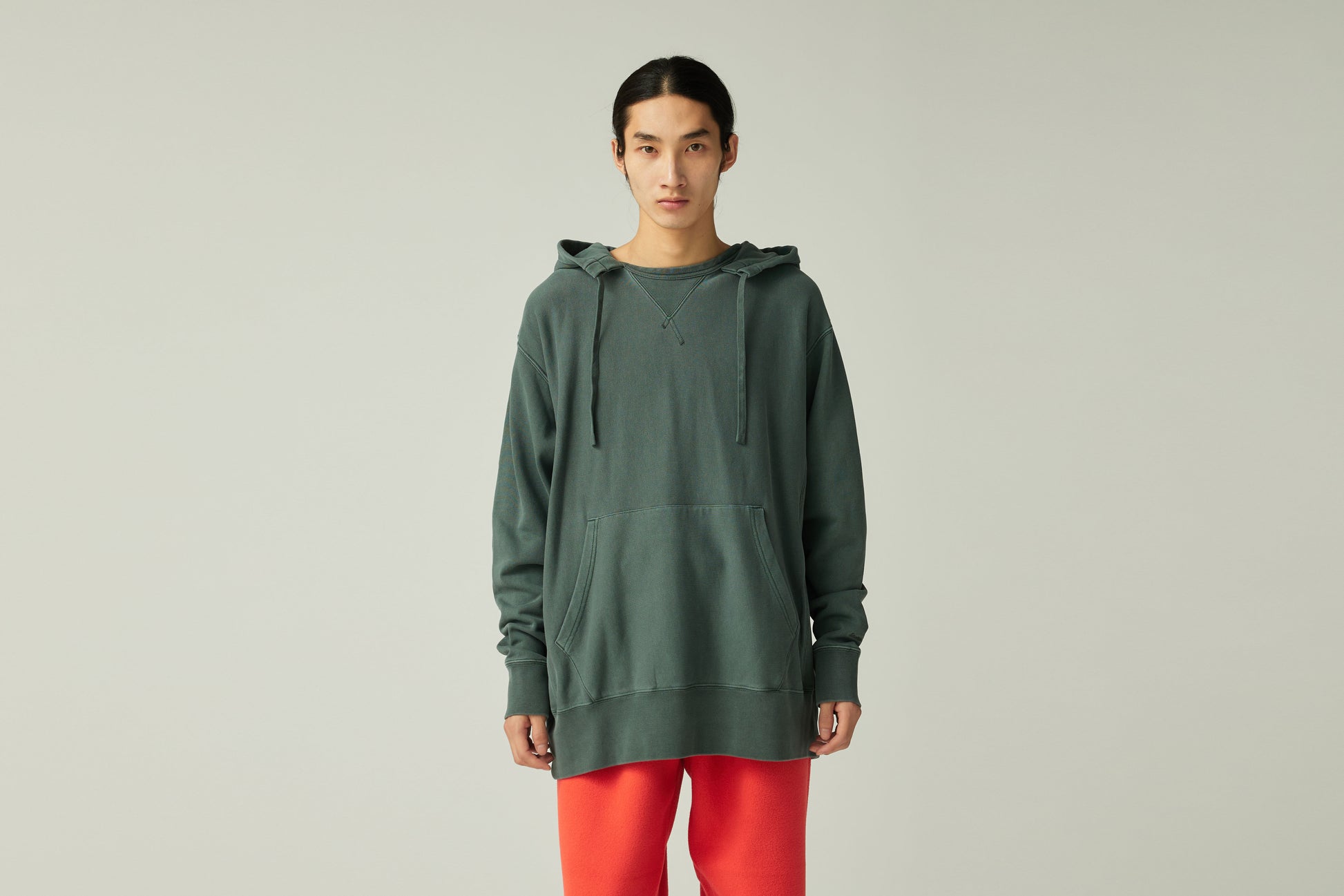 Garment Dyed Hoodie Dark Green