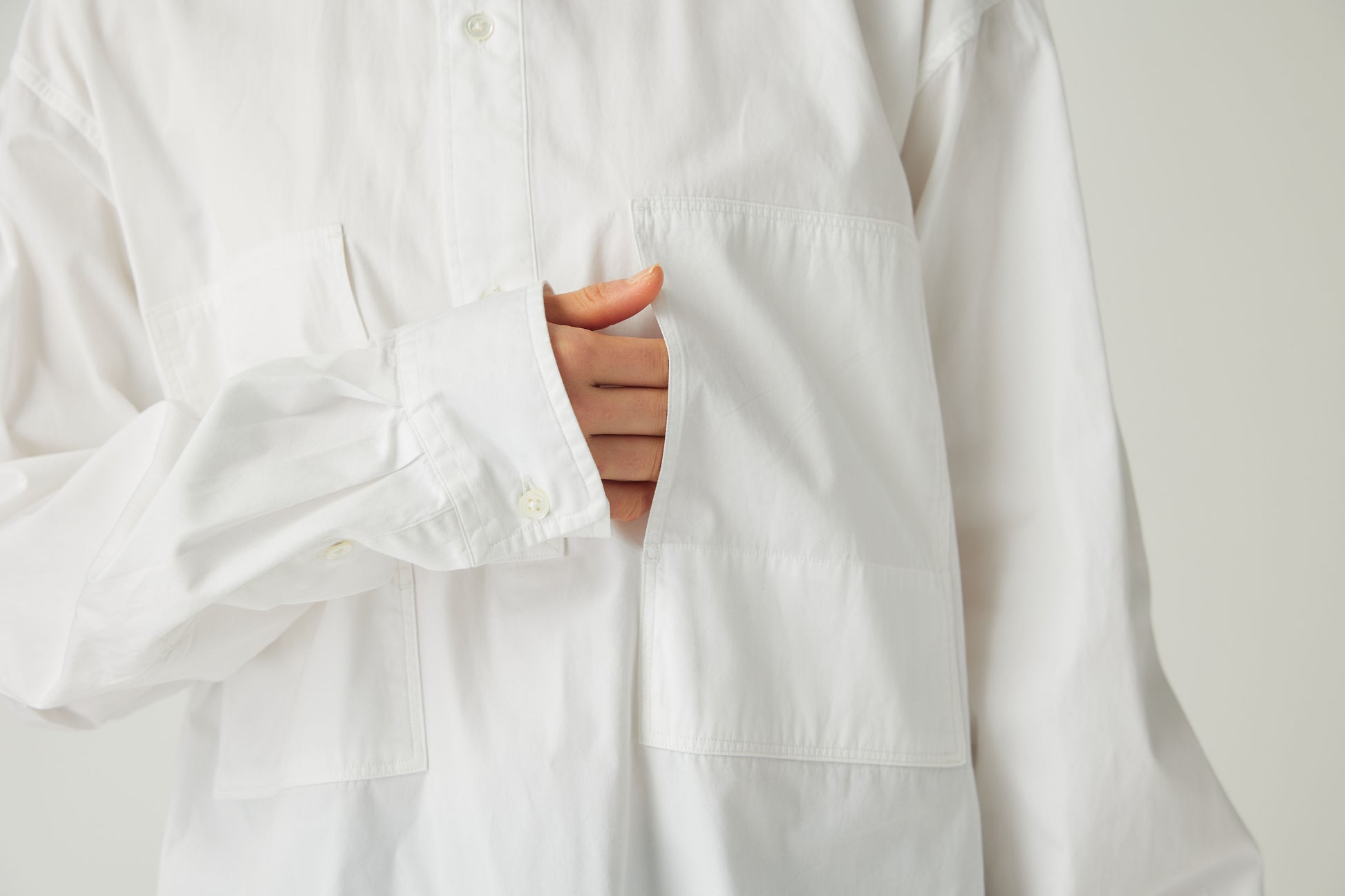 Organic Cotton Pullover Shirt White