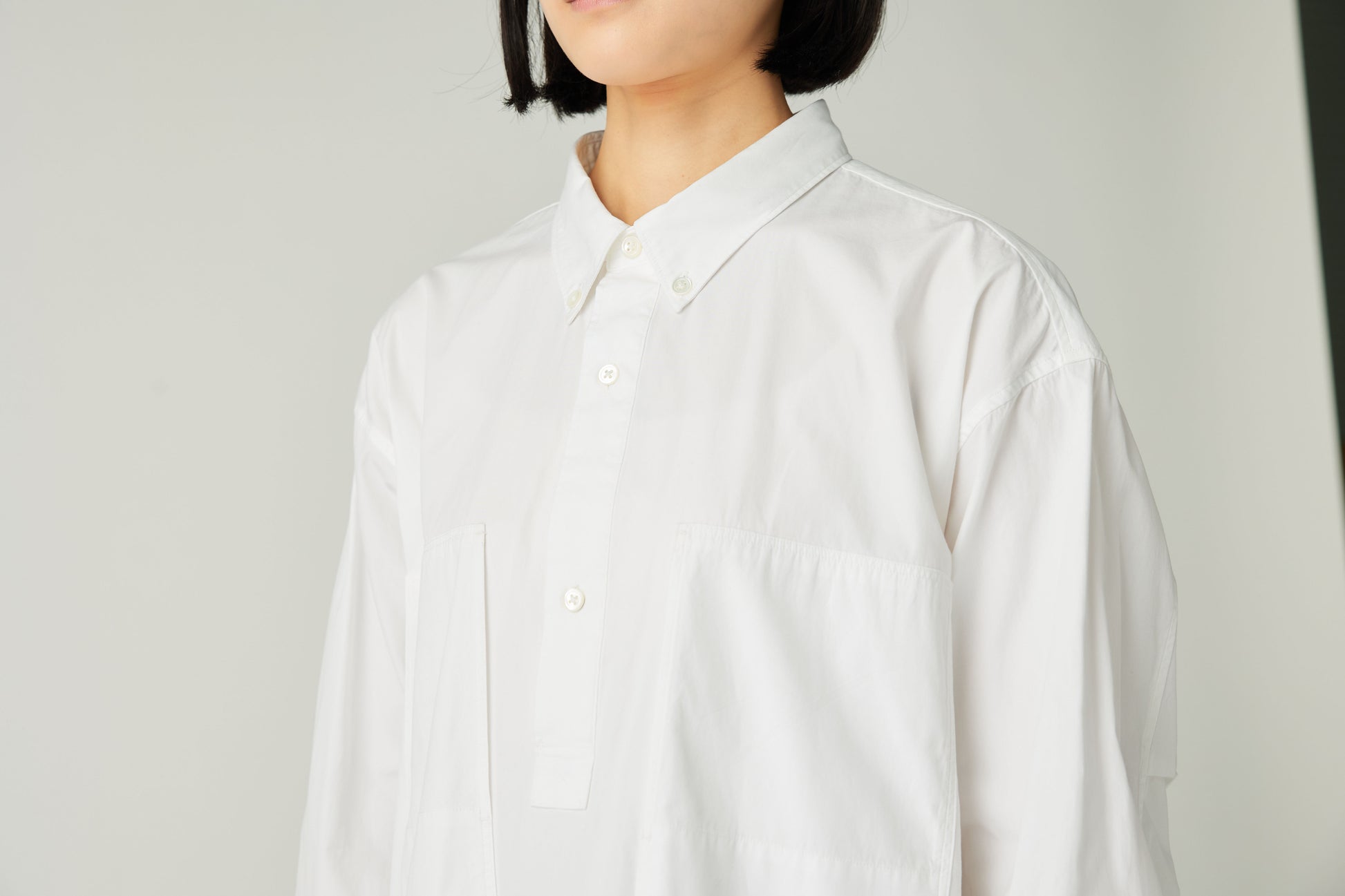 Organic Cotton Pullover Shirt White