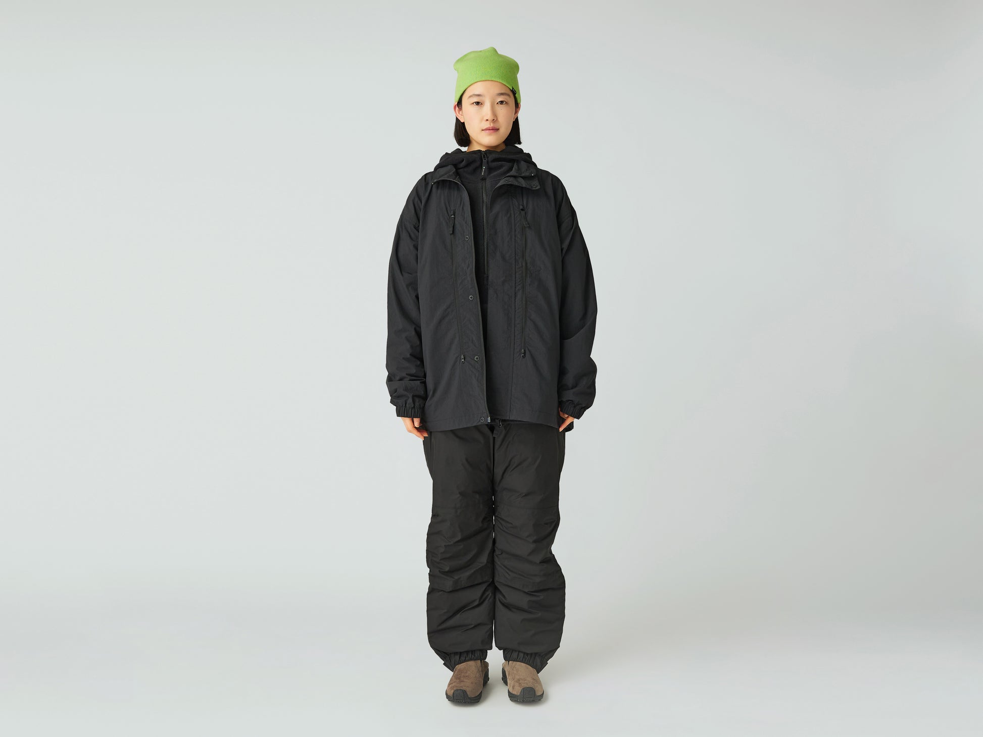 Nylon Tussah Utility Storage Jacket Black