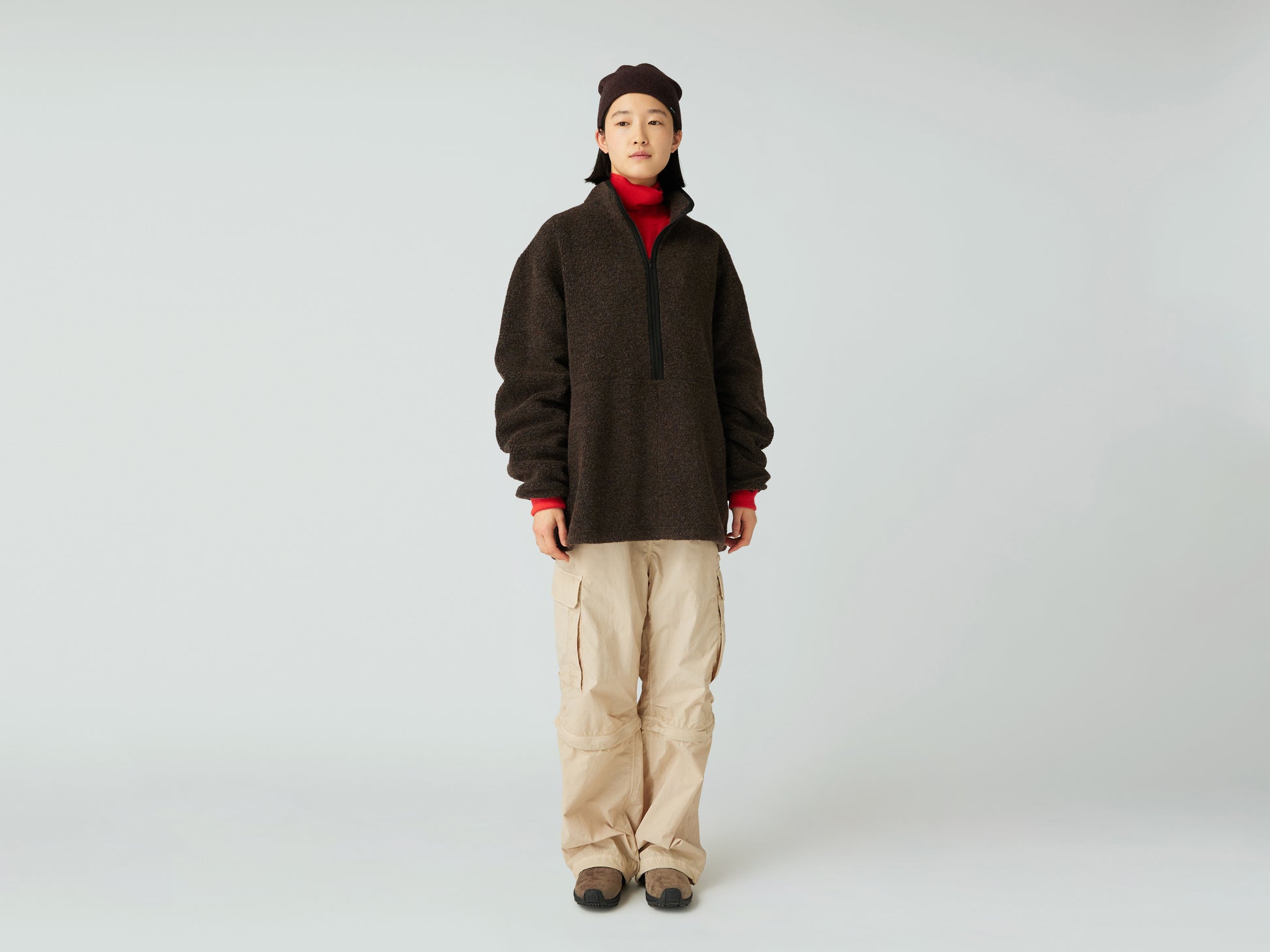 Recycled Wool Boa Pullover Dark Brown