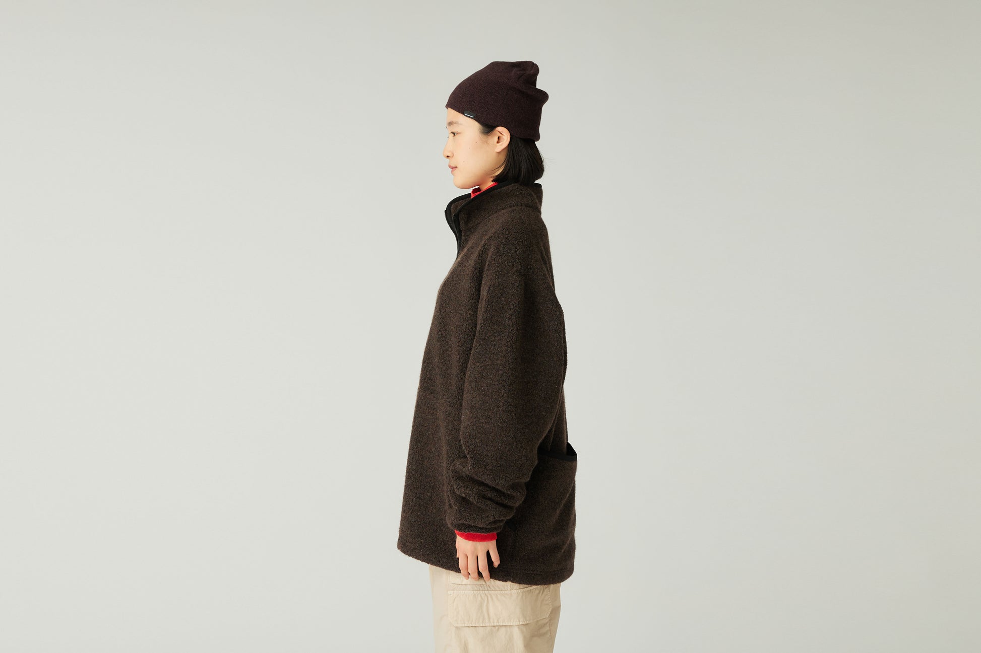 Recycled Wool Boa Pullover Dark Brown