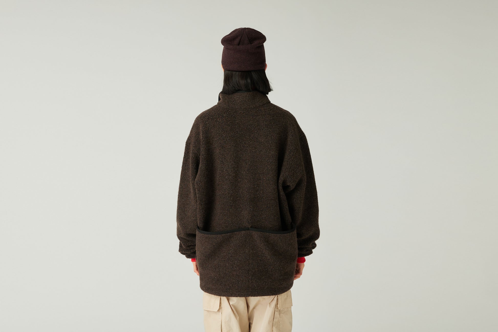 Recycled Wool Boa Pullover Dark Brown