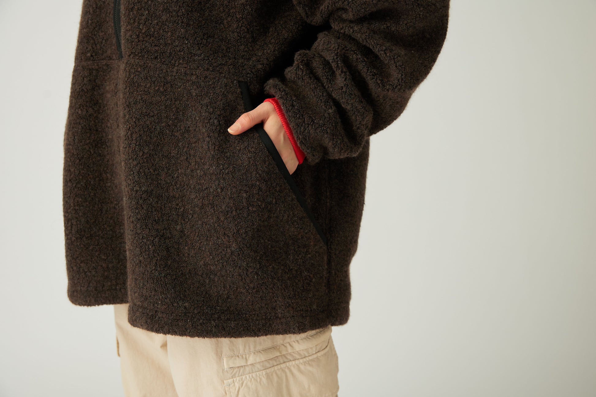 Recycled Wool Boa Pullover Dark Brown