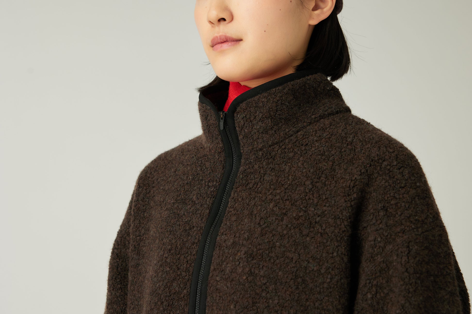 Recycled Wool Boa Pullover Dark Brown