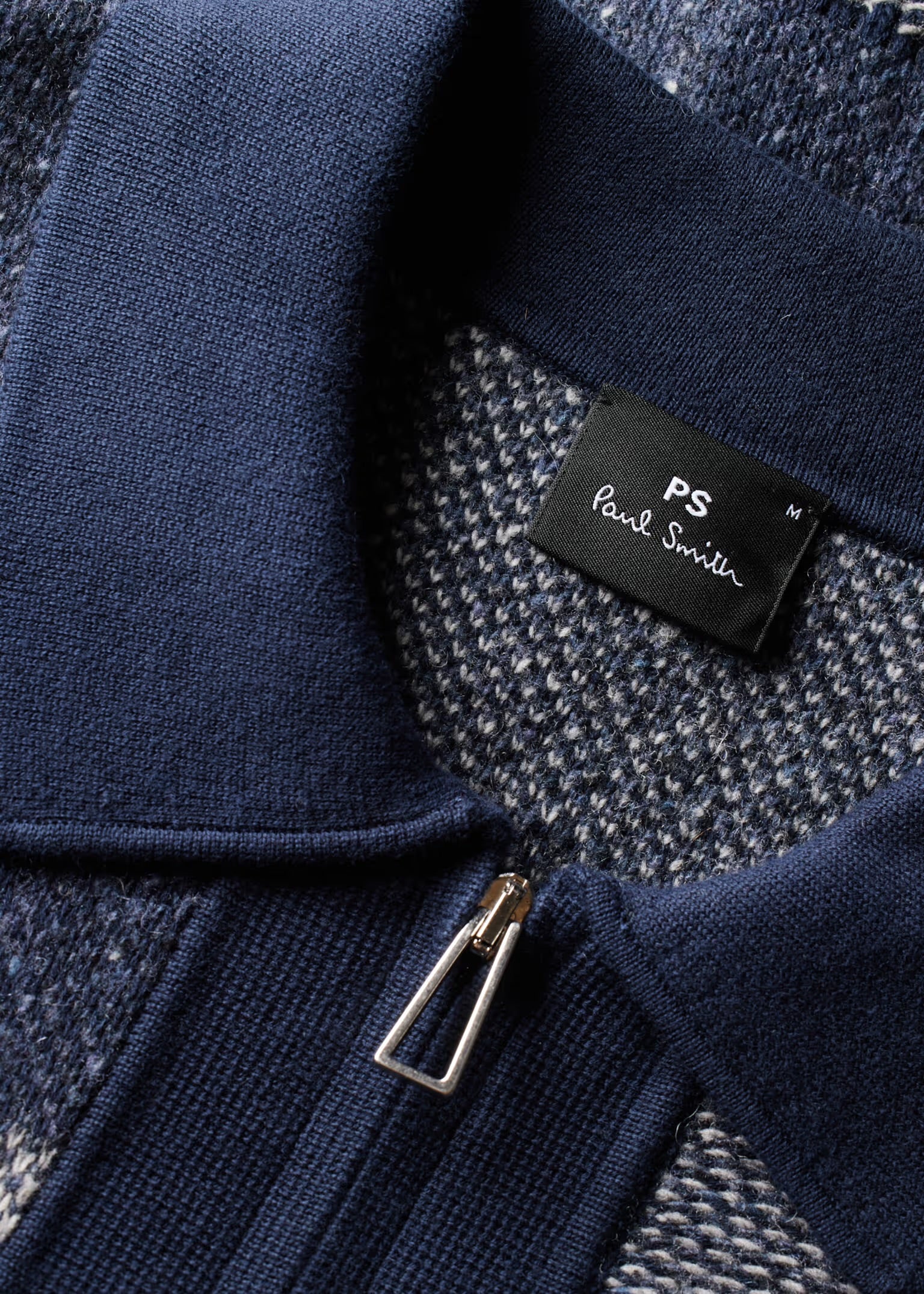 Tonal Patchwork Zip-Through Cardigan