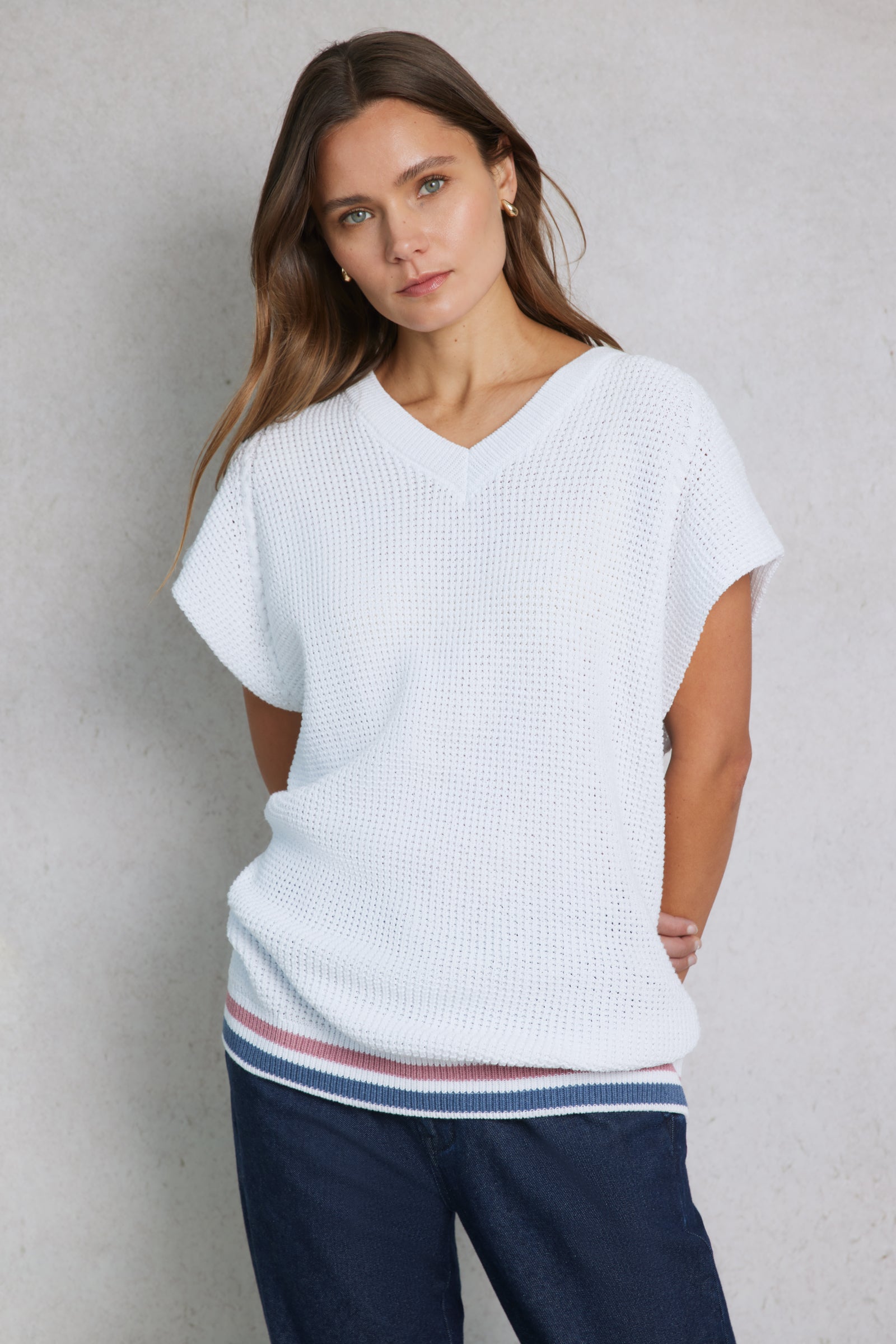 Knitted Tank 01 White