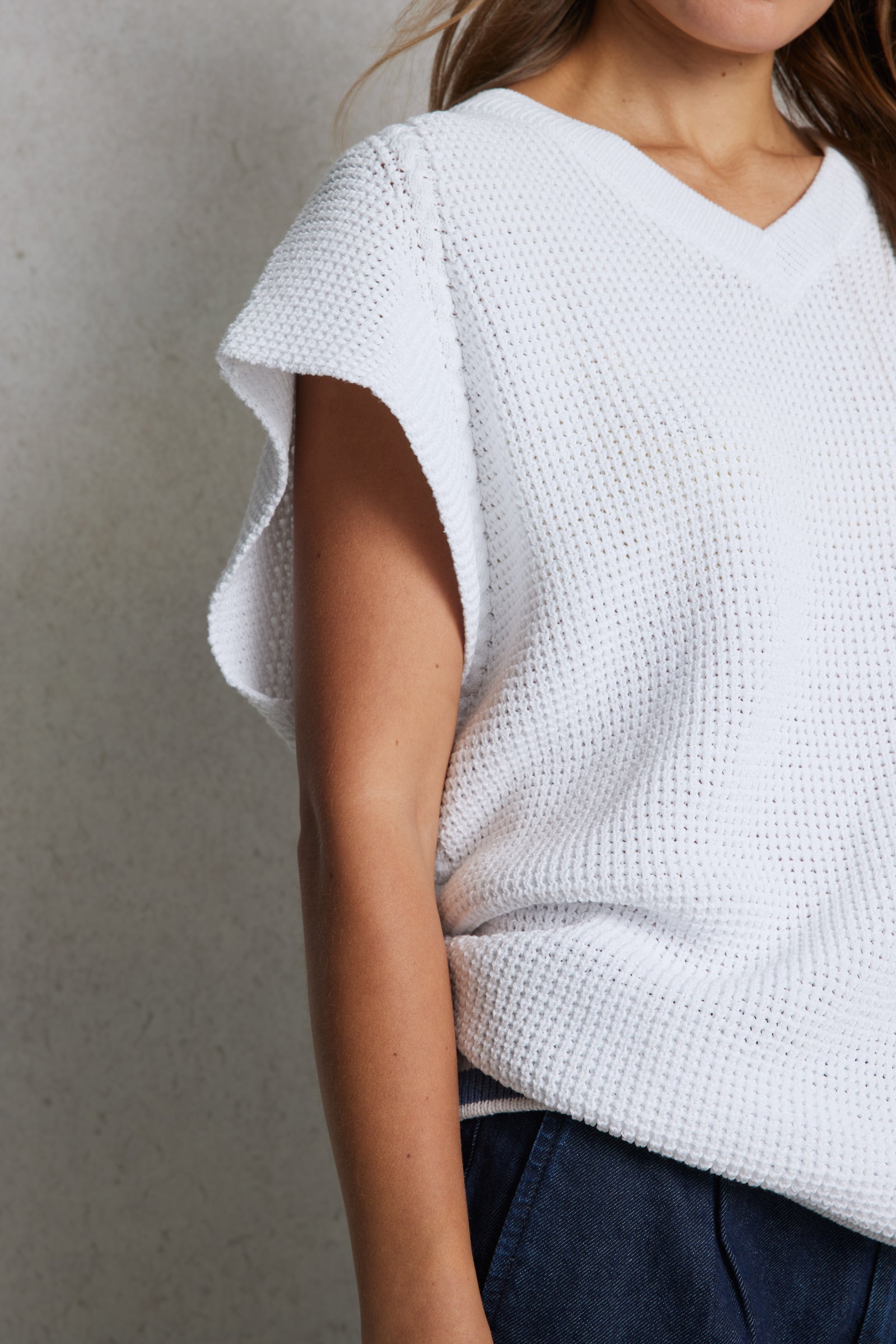 Knitted Tank 01 White