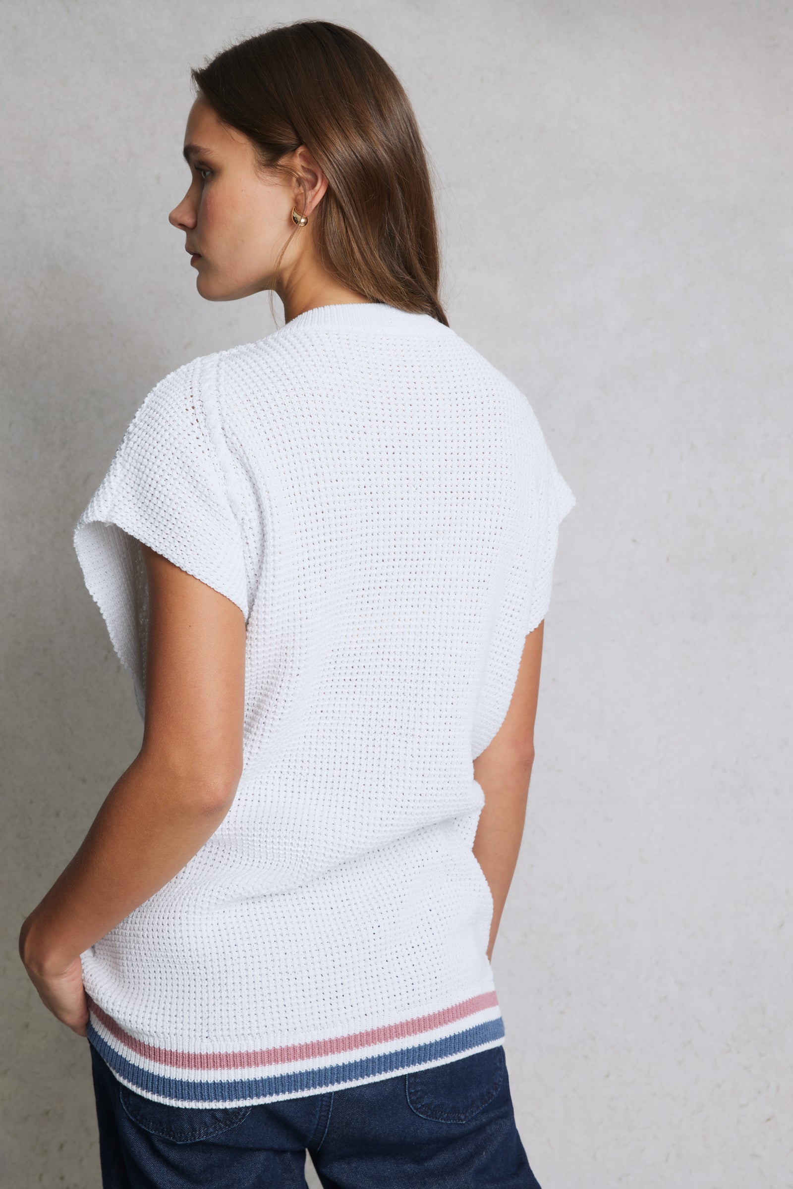 Knitted Tank 01 White
