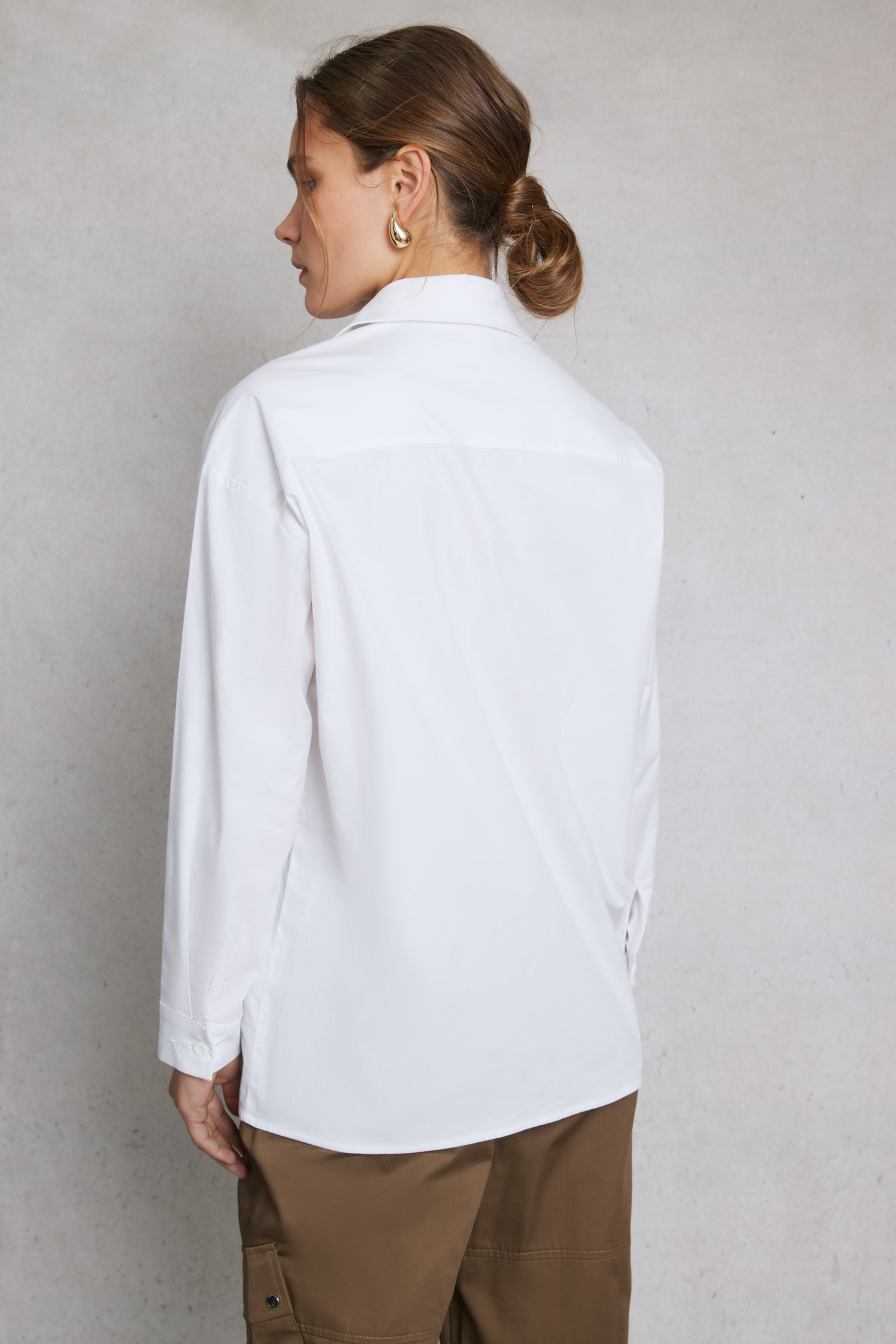 Box Fit Long Sleeve Shirt 01 White