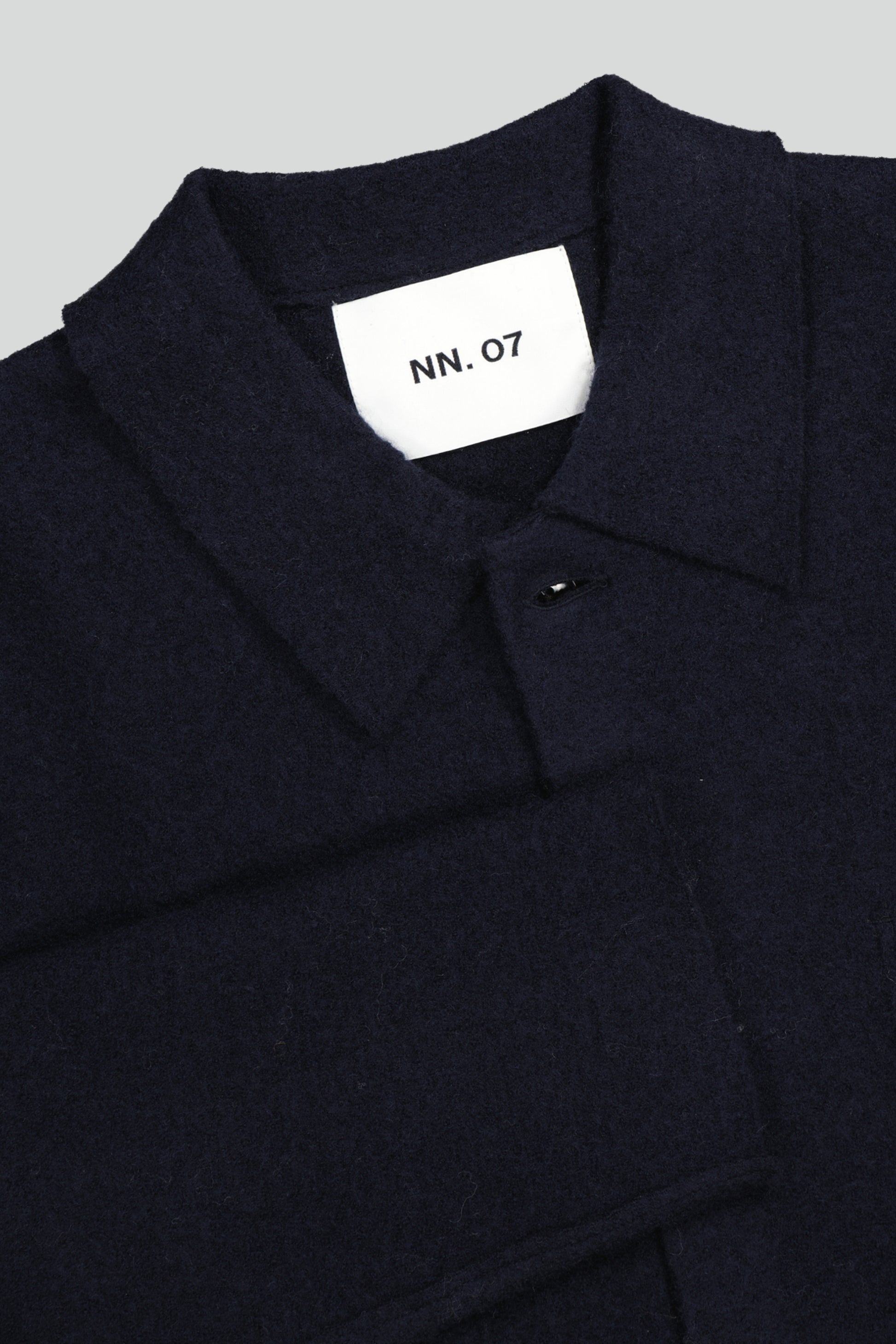 Jonas Boiled Wool Overshirt Navy