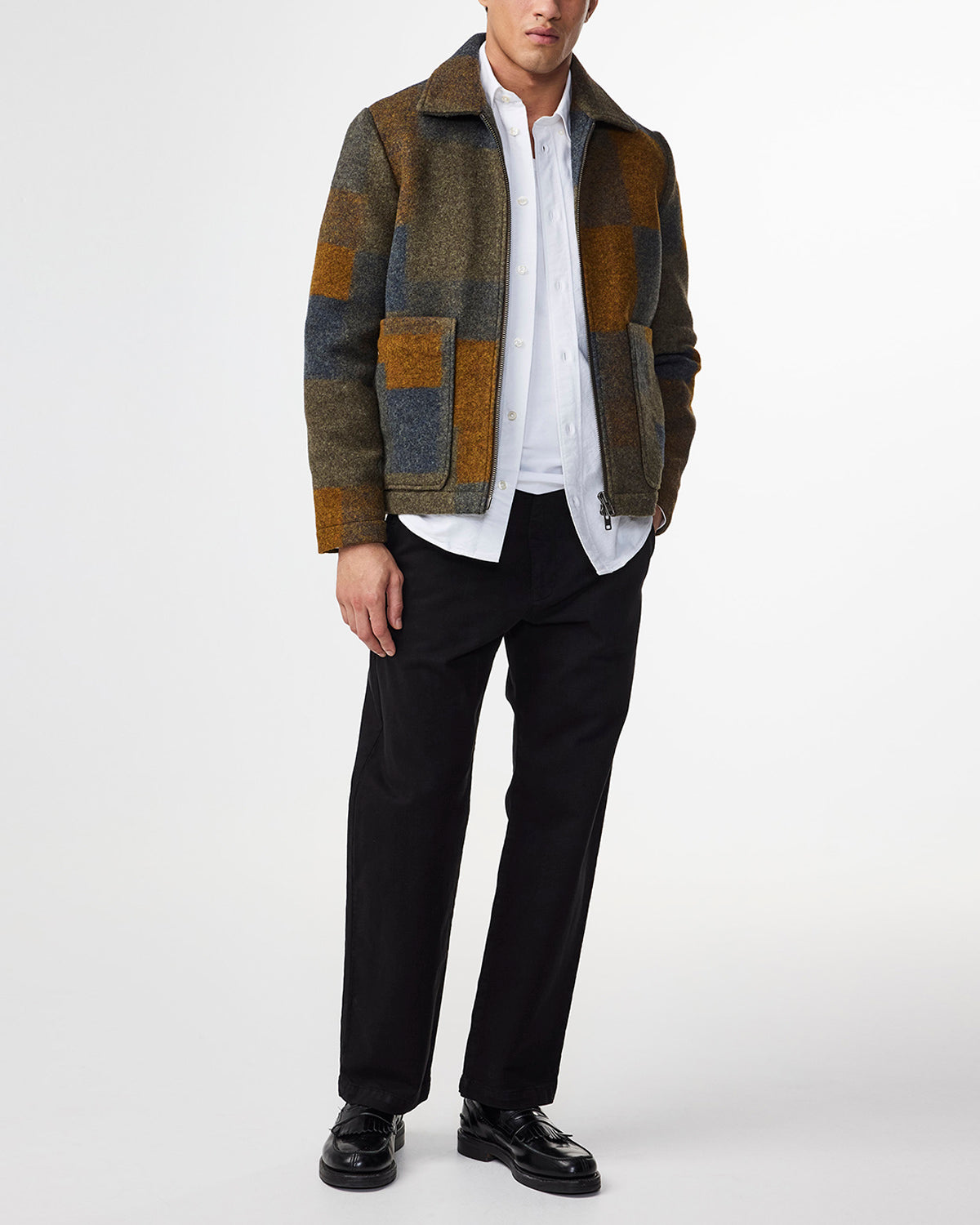 Gael Checkered Jacket Brown