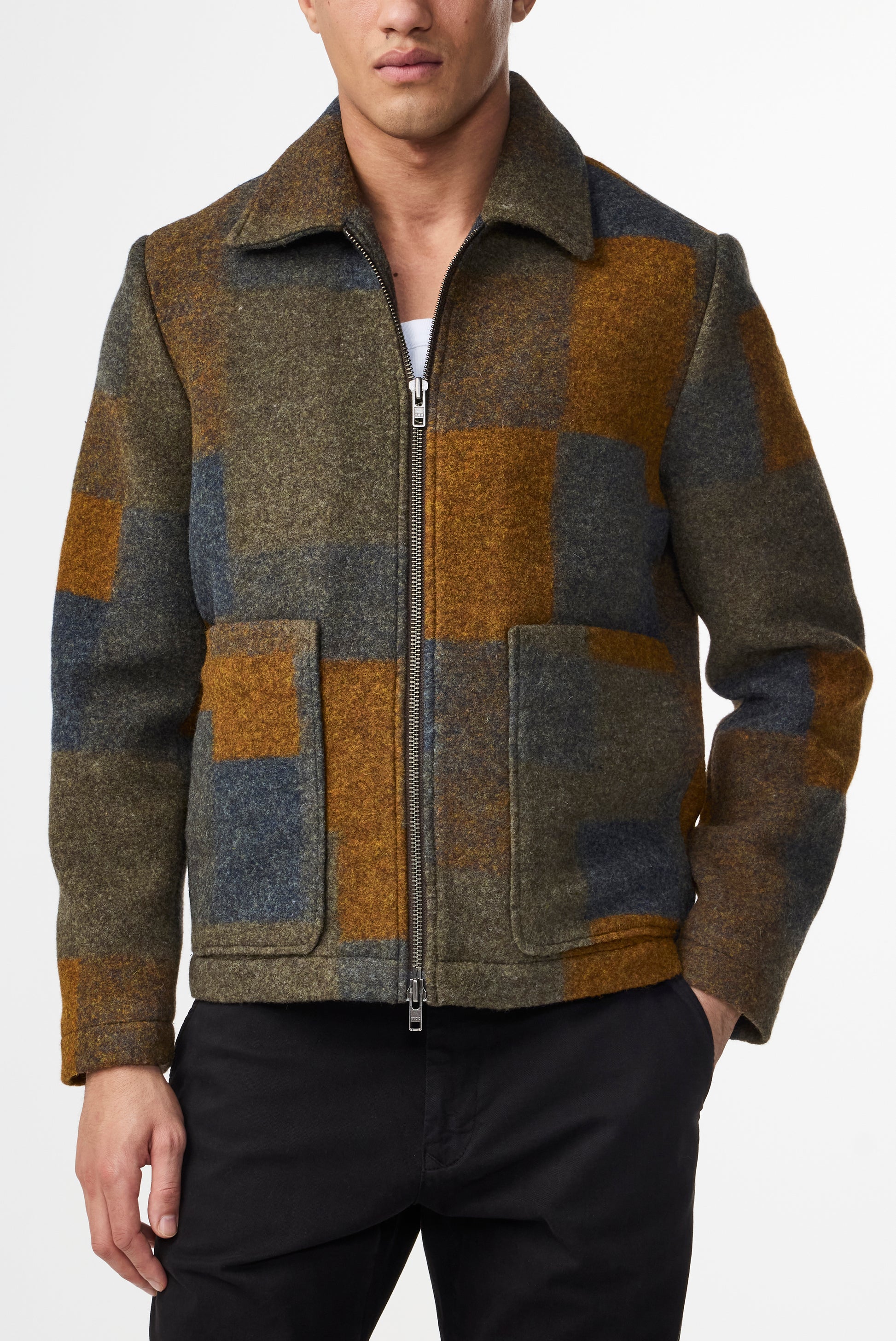 Gael Checkered Jacket Brown