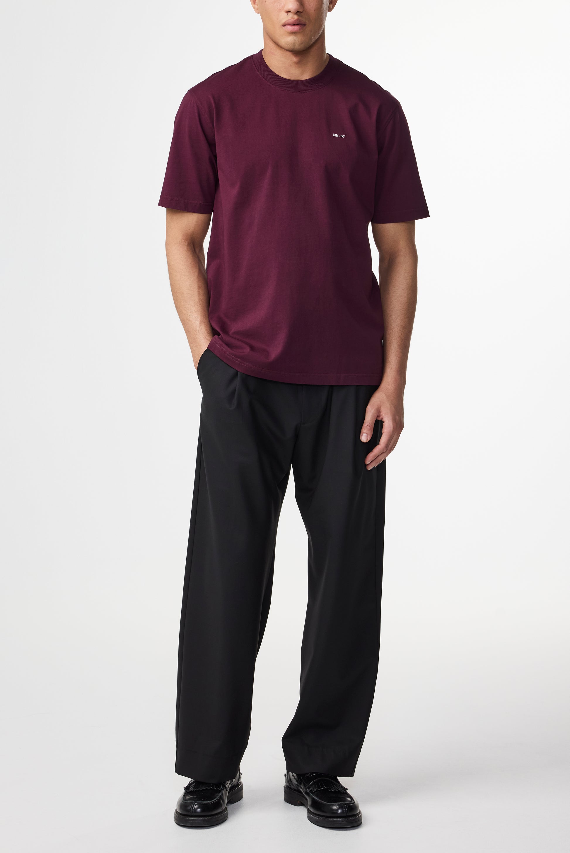 Adam EMB T-Shirt Wine Red