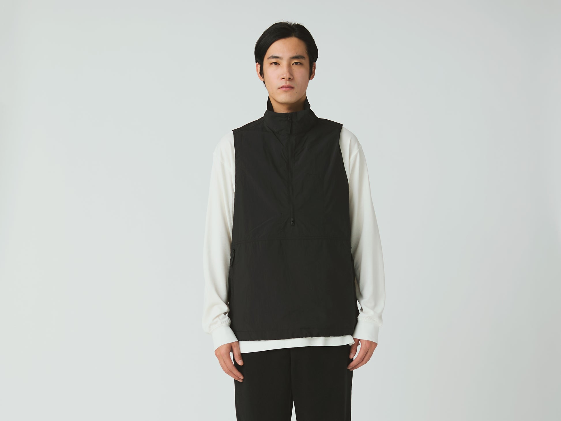 Nylon Tussah Utility Storage Vest Black