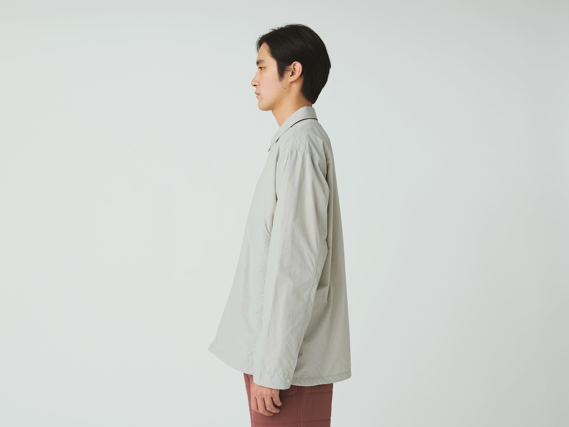 Nylon Tussah Utility Shirt Light Grey