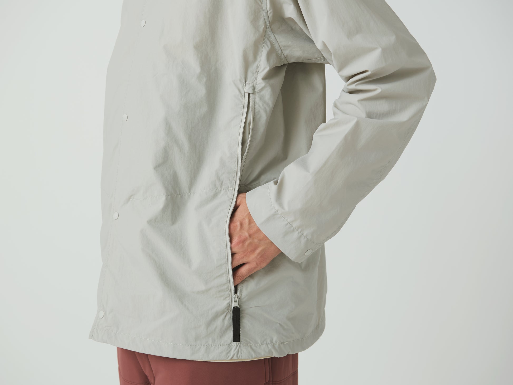 Nylon Tussah Utility Shirt Light Grey