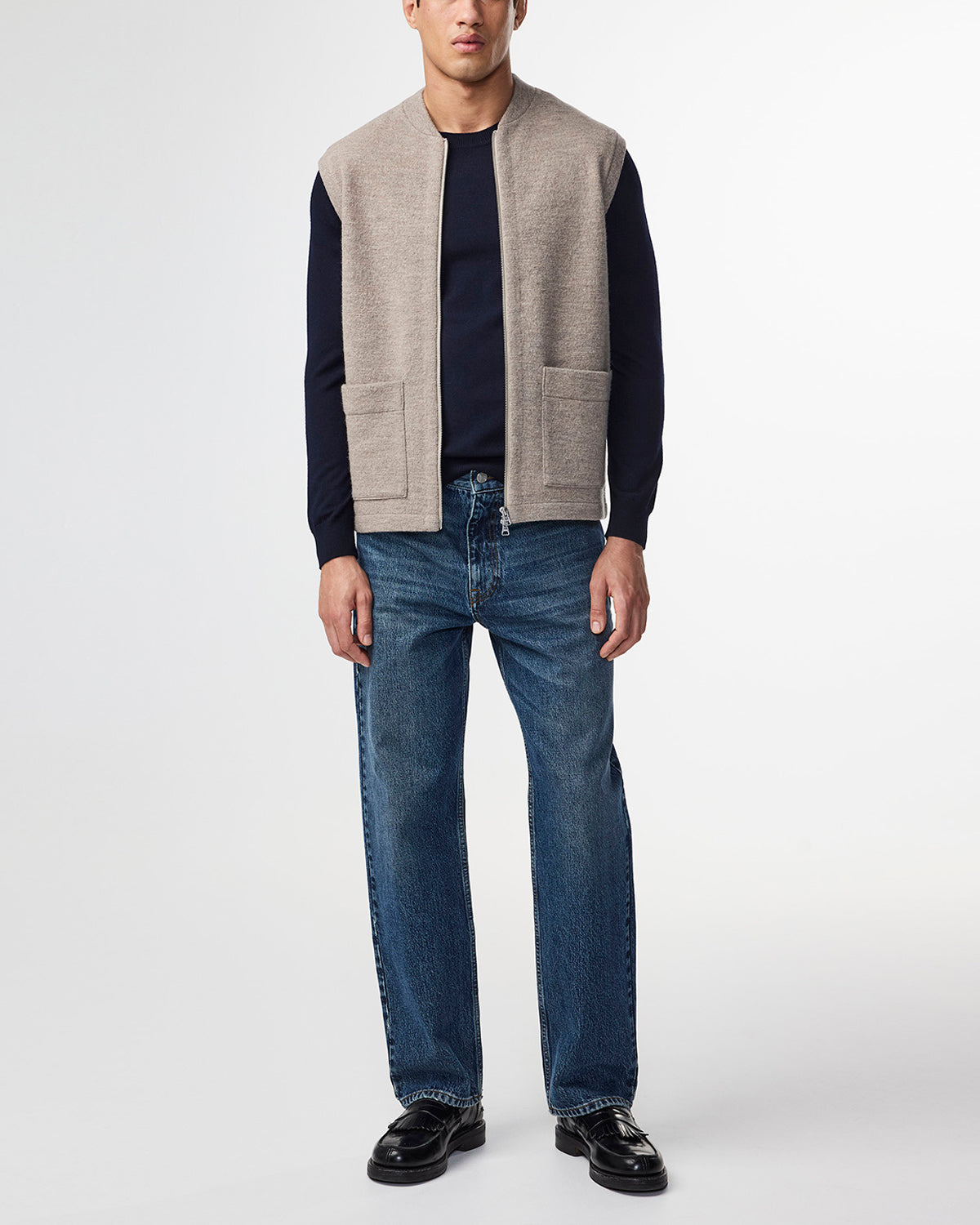 Boiled Vest Khaki Beige
