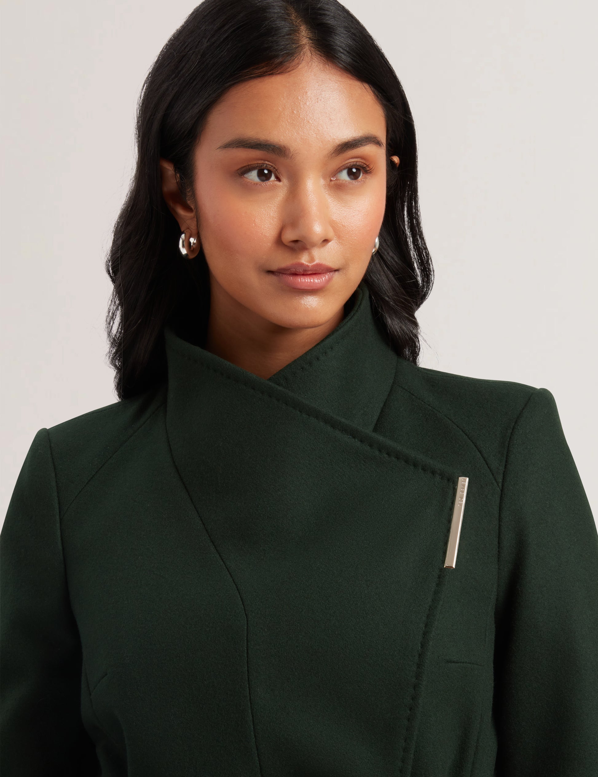 Rosess Short Belted Wool Wrap Coat