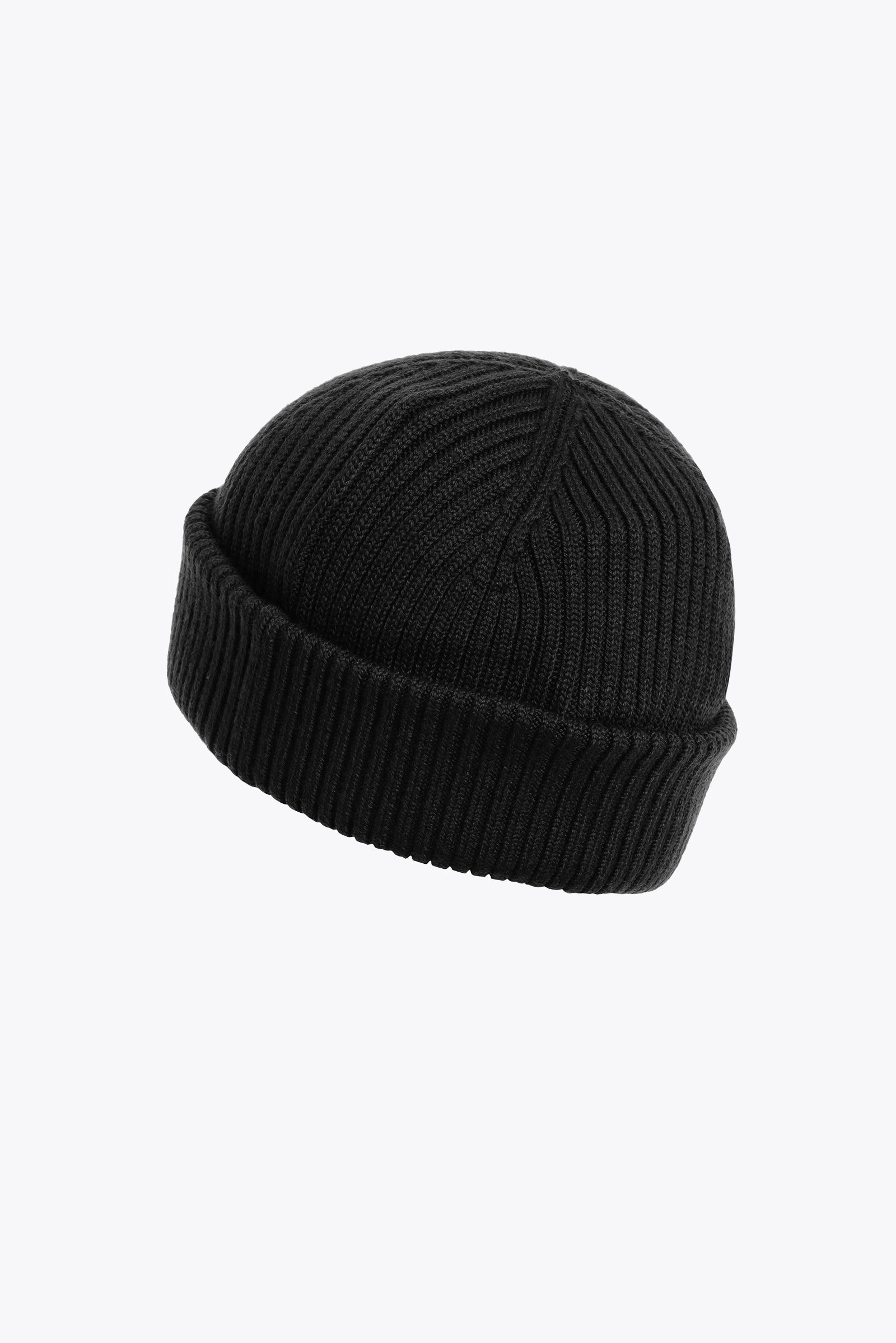 Rib hat knitted beanie Black